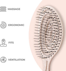 Ninabella Detangle Brush ergonomic-handle designed for comfortable, extended brushing sessions.