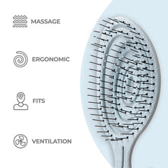 Ninabella detangle brush in use, reducing pulling during brushing