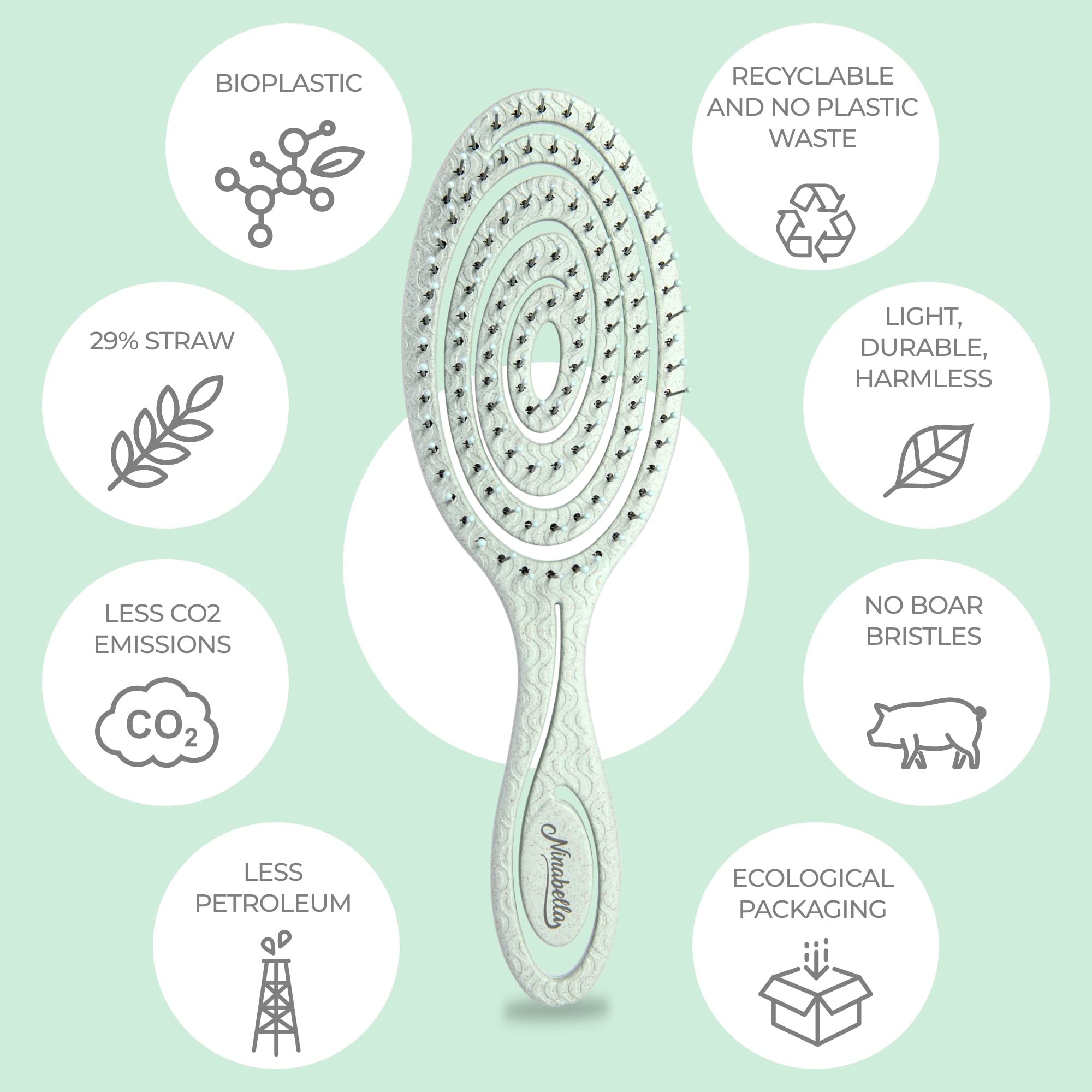 Ninabella detangle brush no pull detangling in action