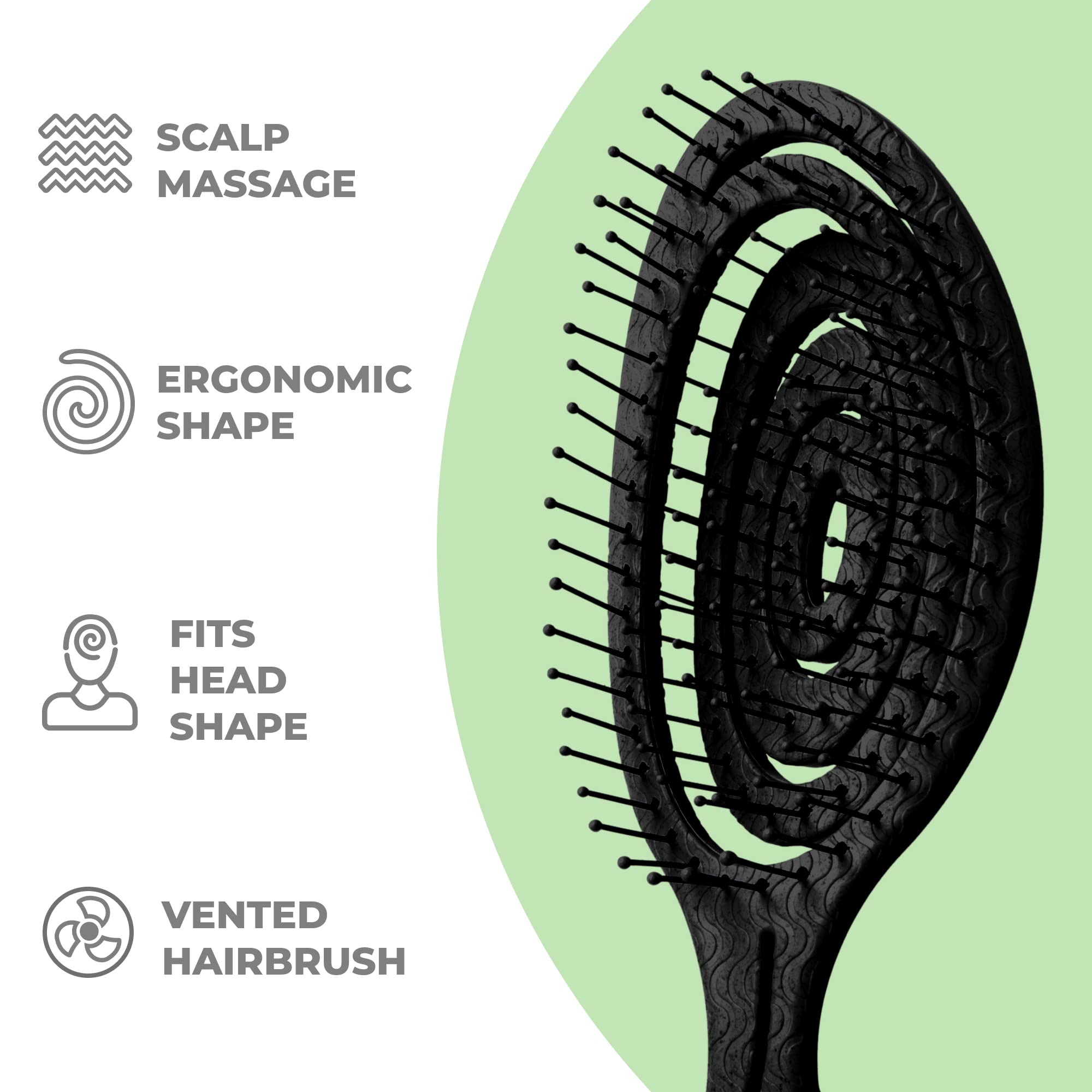 Ninabella detangle brush provides a soothing scalp massage during brushing