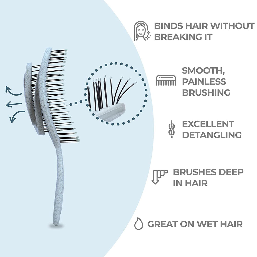 Ninabella detangle brush spiral head designed for smooth knot glide