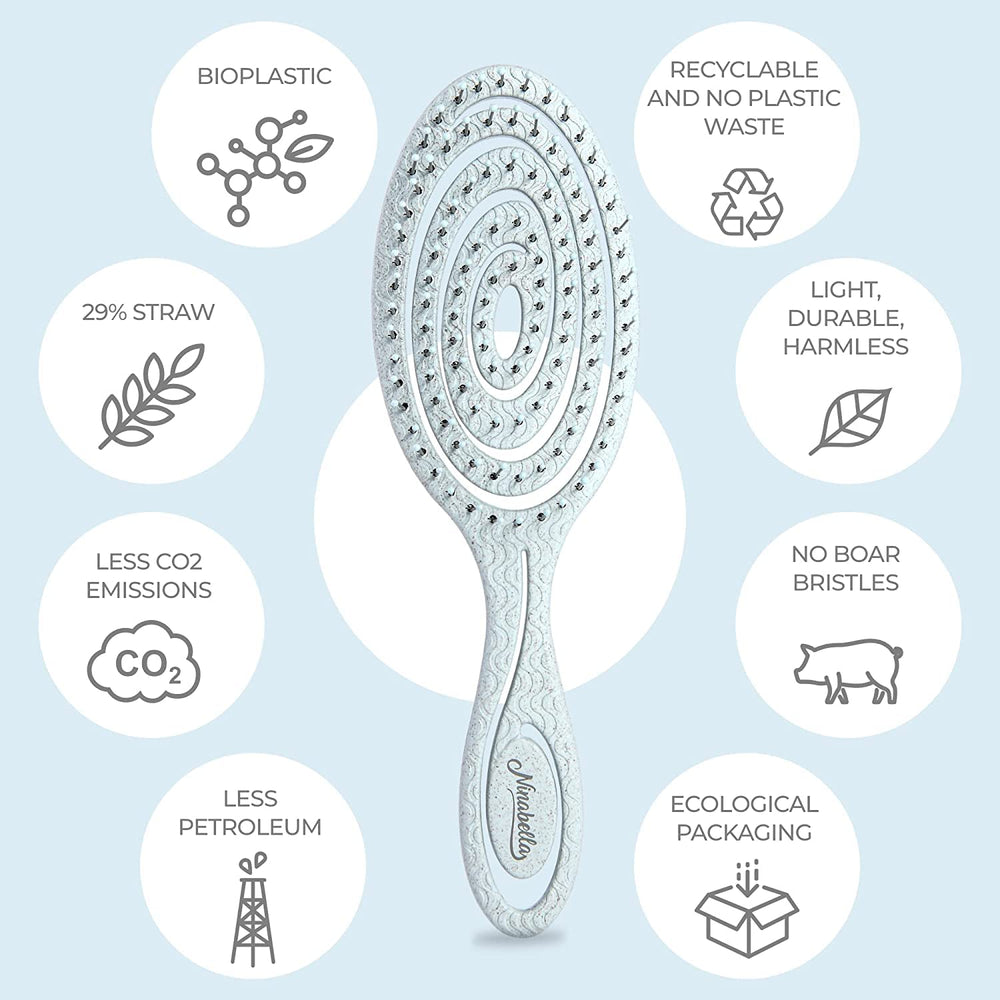 Ninabella detangle brush made from recycled vegan materials, no animal hair