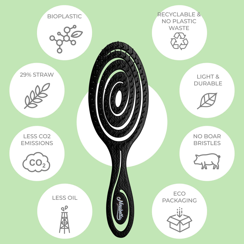 Ninabella detangle brush made from vegan recycled materials