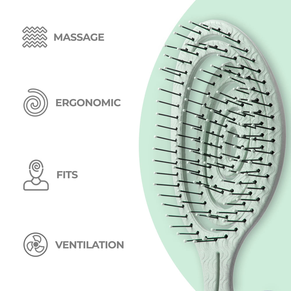 Ninabella detangle brush vegan recycled plastic construction details