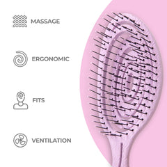 Ninabella detangle brush used on wet hair to minimize pulling.
