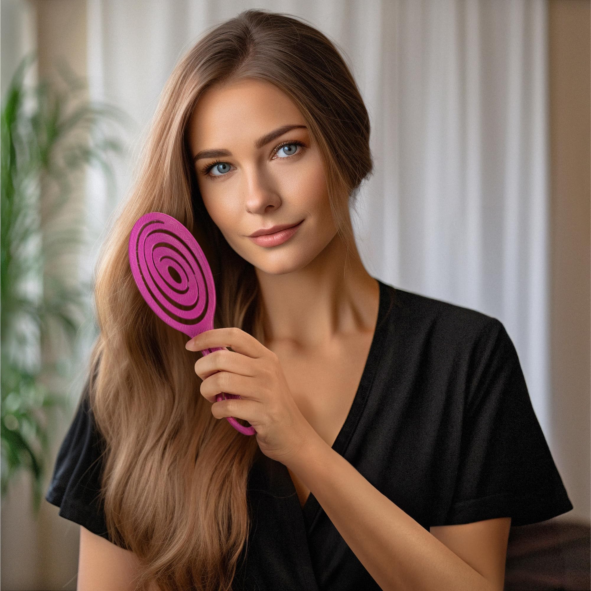 Ninabella Mini Spiral Brush compact travel-friendly design for on-the-go styling.