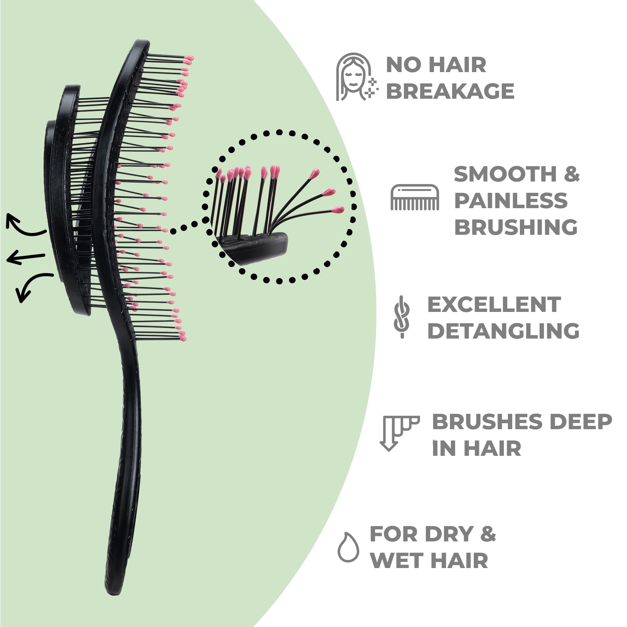 Ninabella Spiral Hairbrush vented design supports faster drying with less heat exposure.