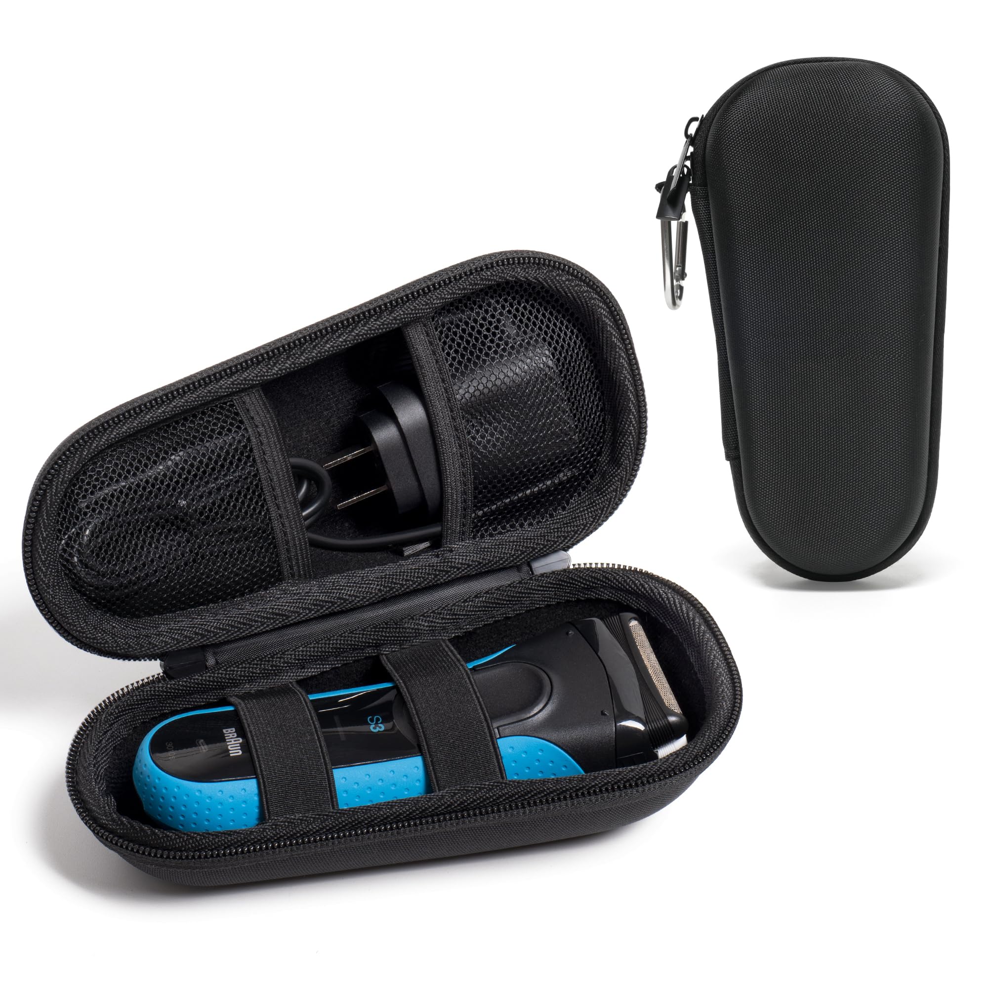 Nincha shaver case for Braun Series 3-9, outside view, protects gear on the go.