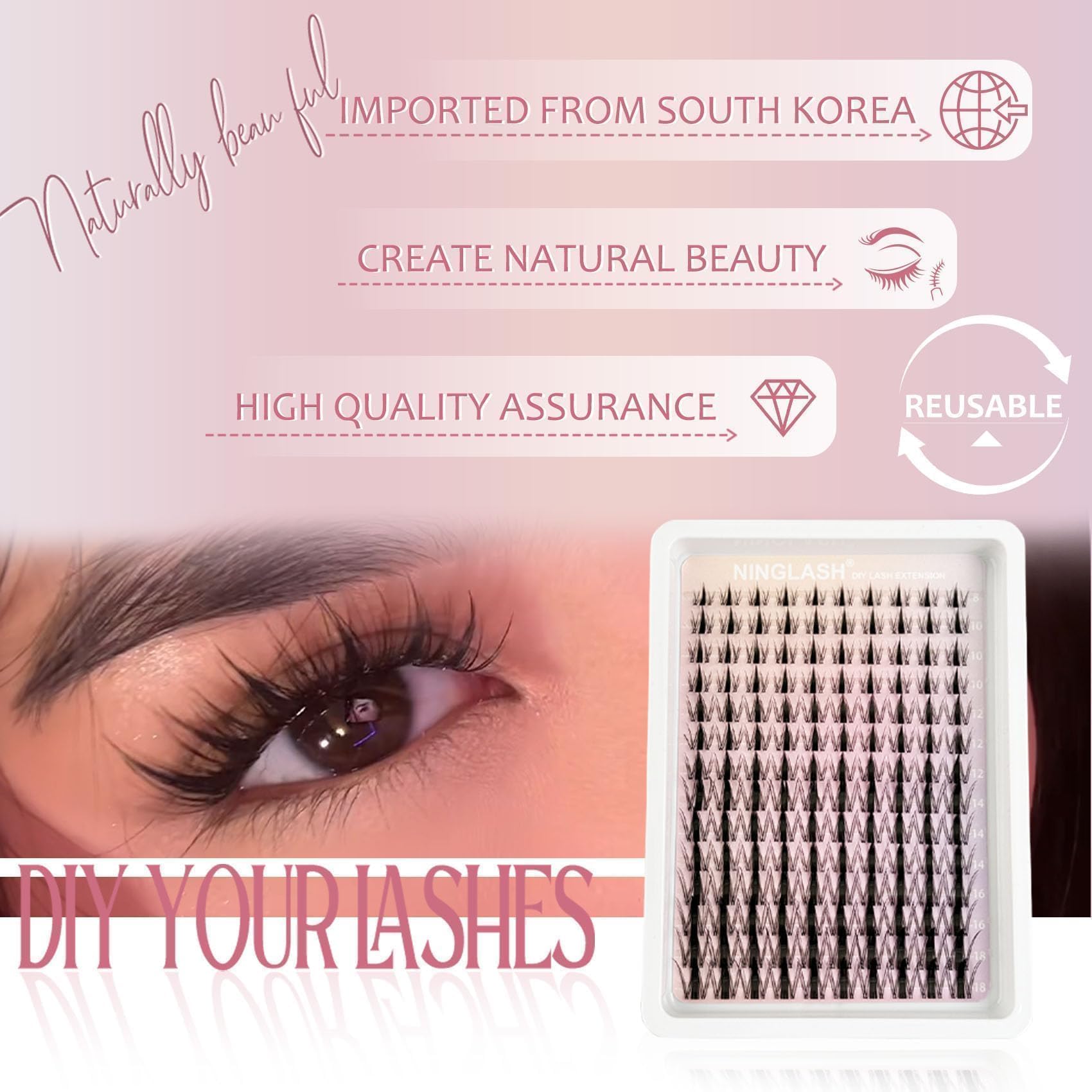 Ninglash Ultra-Thin Clear Band provides seamless, natural blending.
