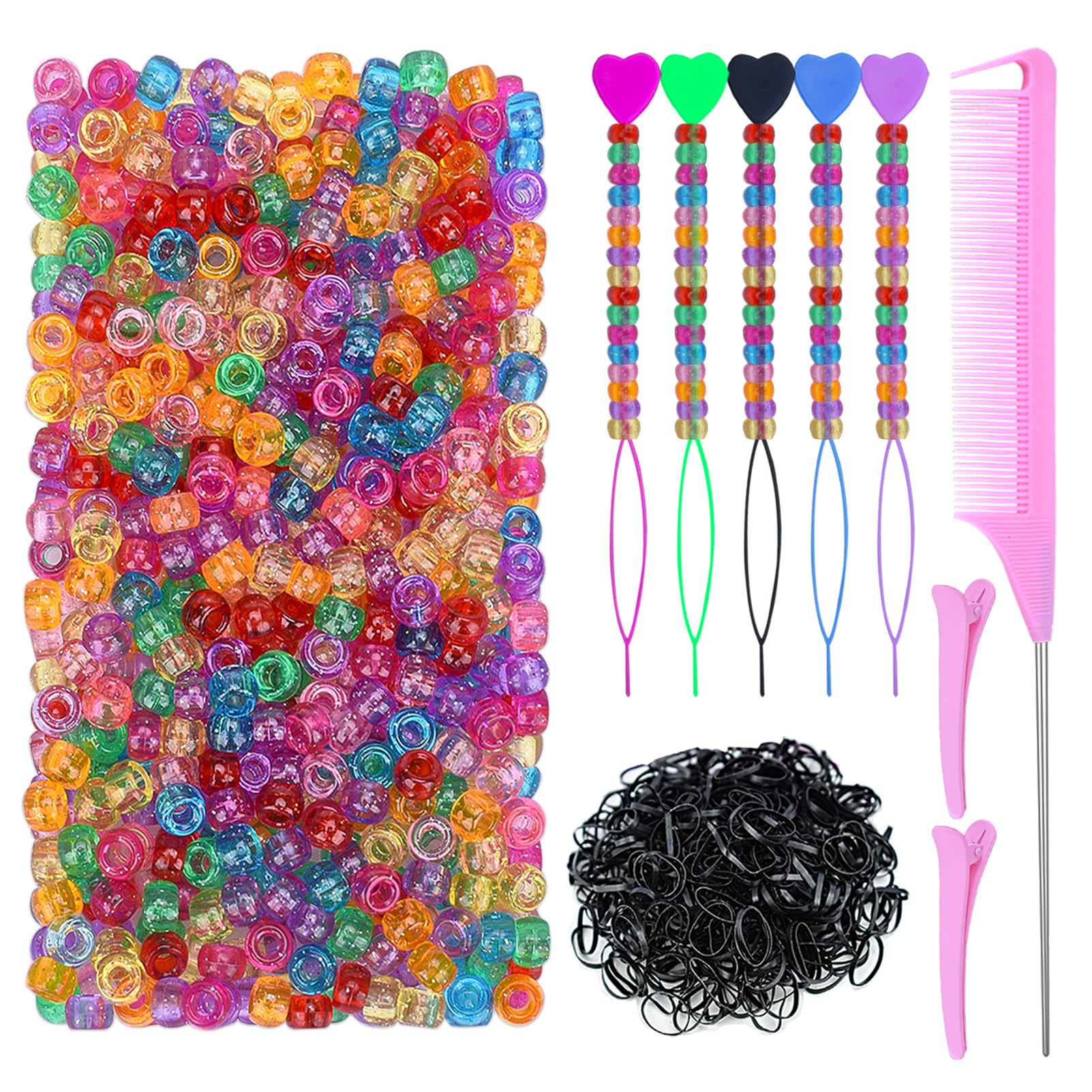 Ningrou perlas para trenzas 6x9mm brillantes para peinados coloridos