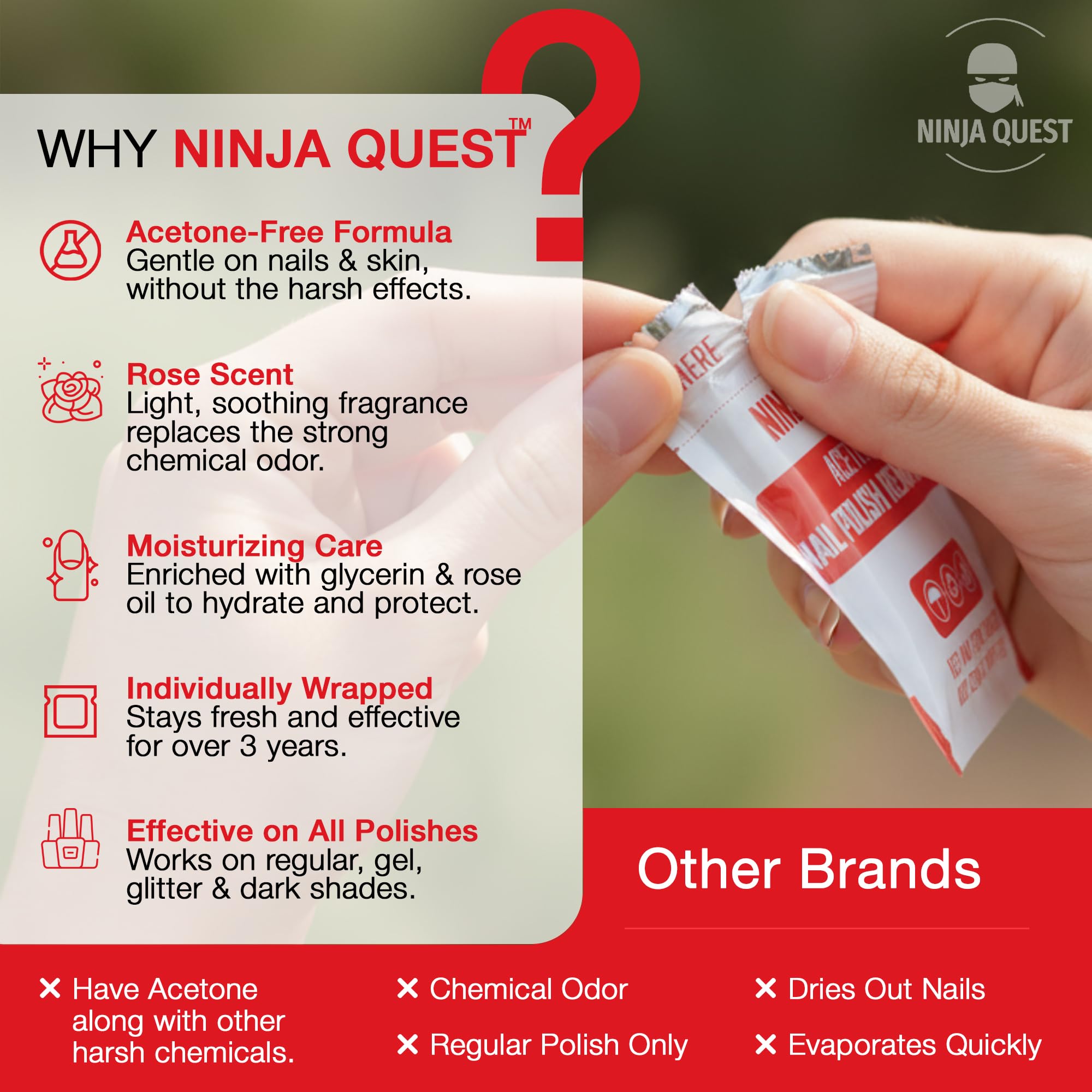 Ninja Quest travel-friendly packaging fits purses and bags for quick changes.