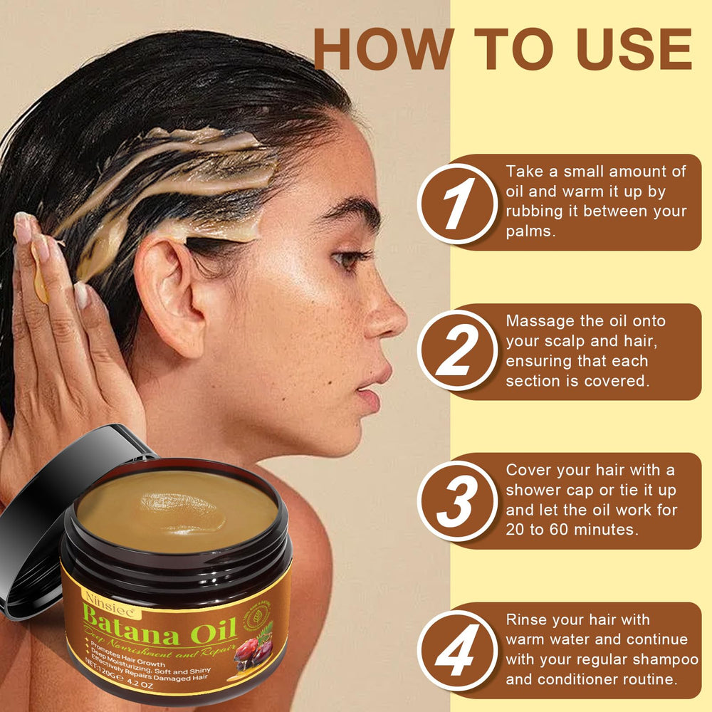 Ninsiec Batana Oil packaging closeup conveys pure, additive-free ingredients