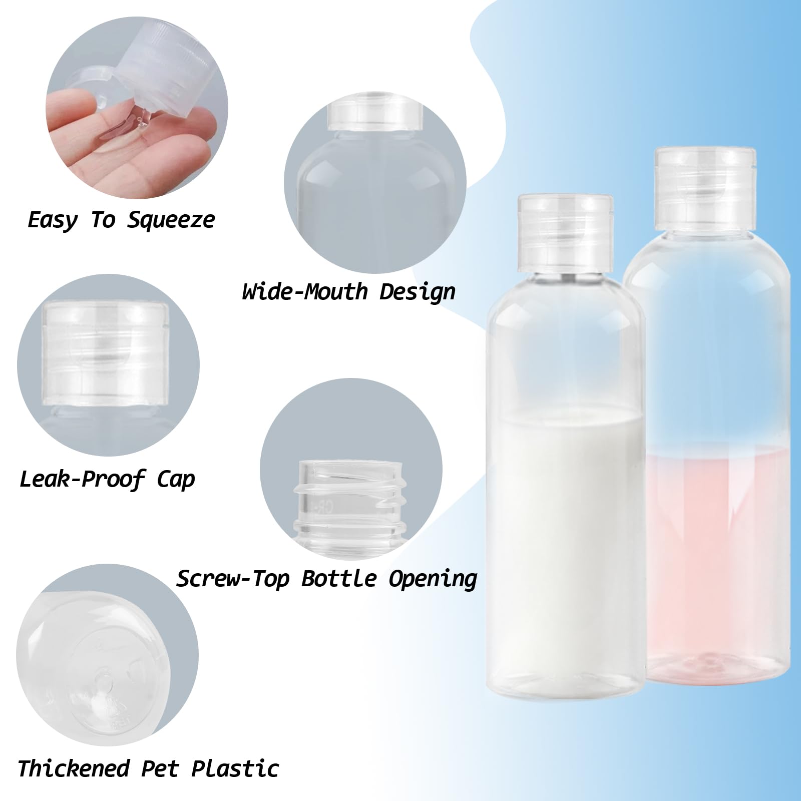 Ninsula travel bottles set includes two 100ml pump spray bottles