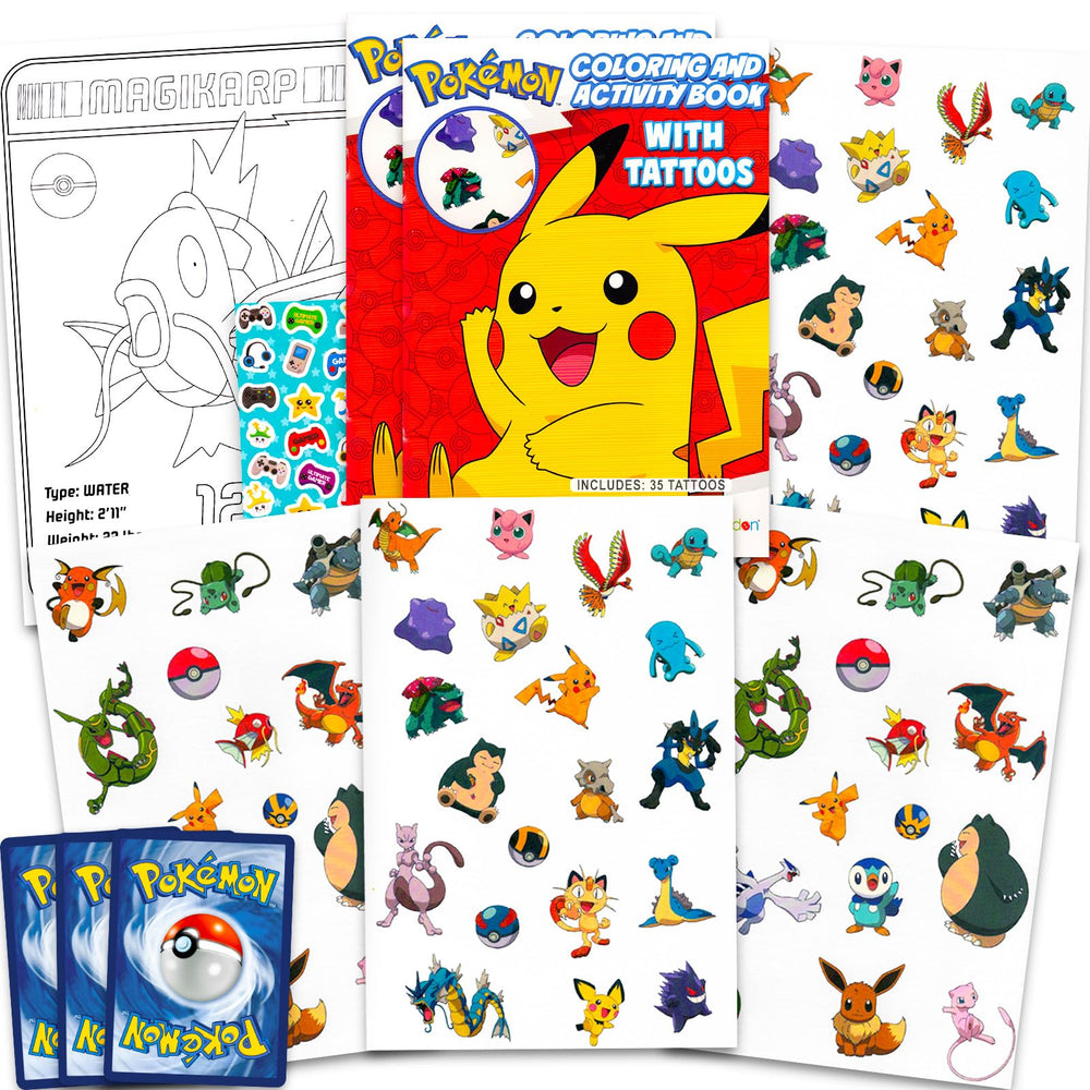 Nintendo Pokémon tatuajes temporales: conjunto de 70 para pegar y quitar fácilmente