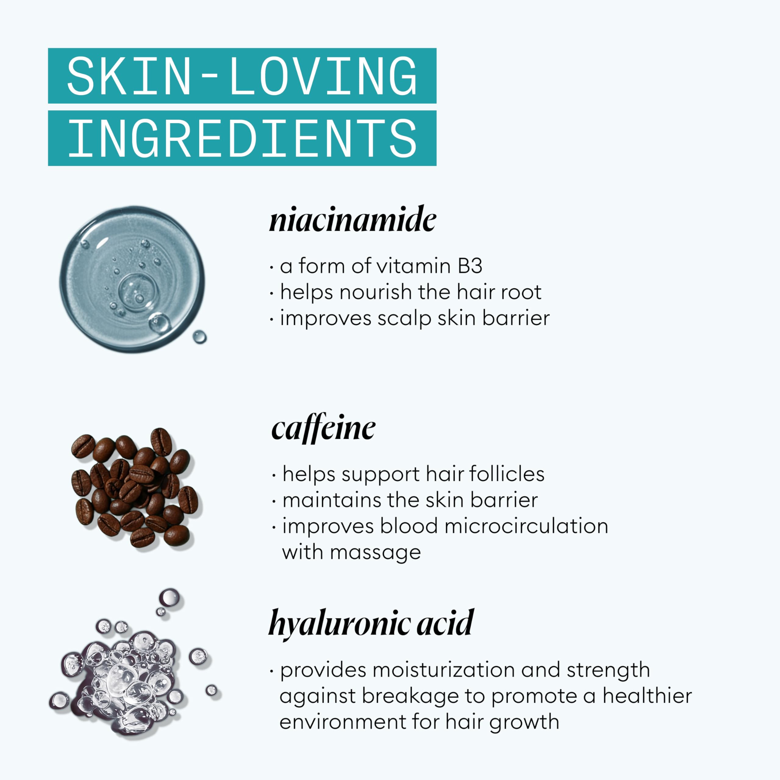 Niacinamide and caffeine ingredients highlighted in NIOXIN Age Defense Conditioner.