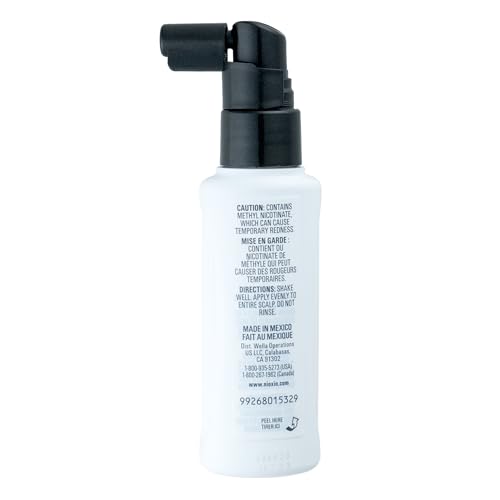 NIOXIN bottle-in-use demonstrates effortless leave-on routine.
