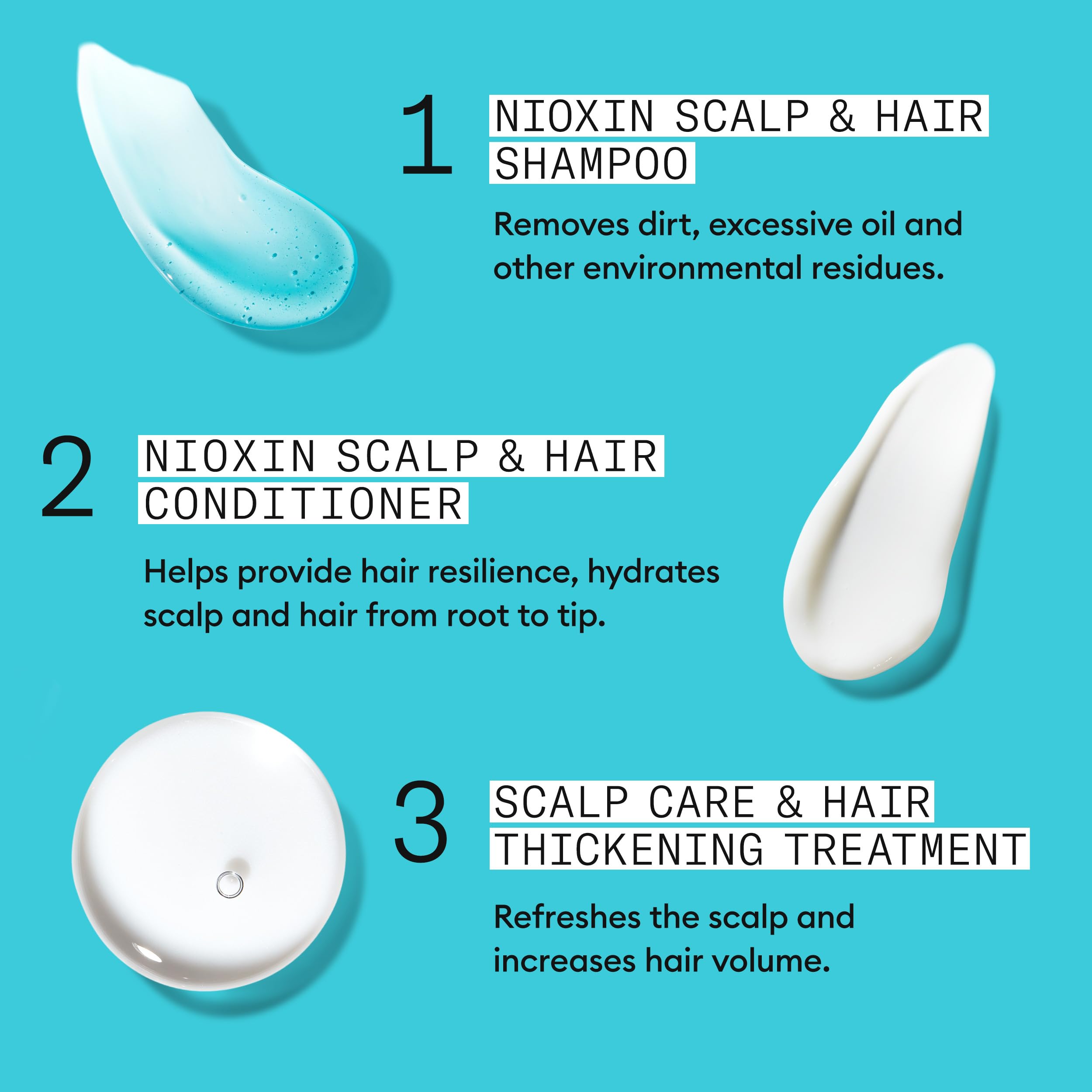 Close-up of NIOXIN Conditioner being applied for moisture and protection