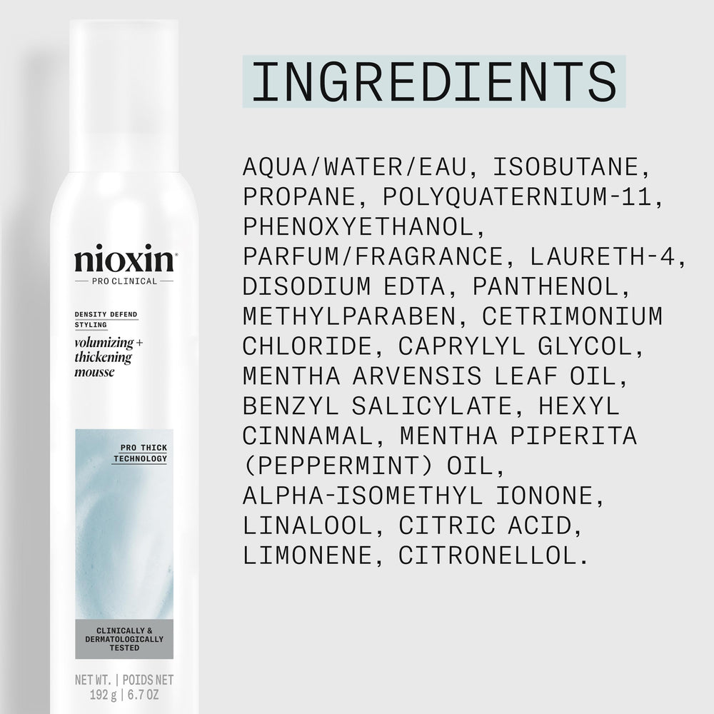 NIOXIN Density Defend Mousse uso diario con control de peinado.