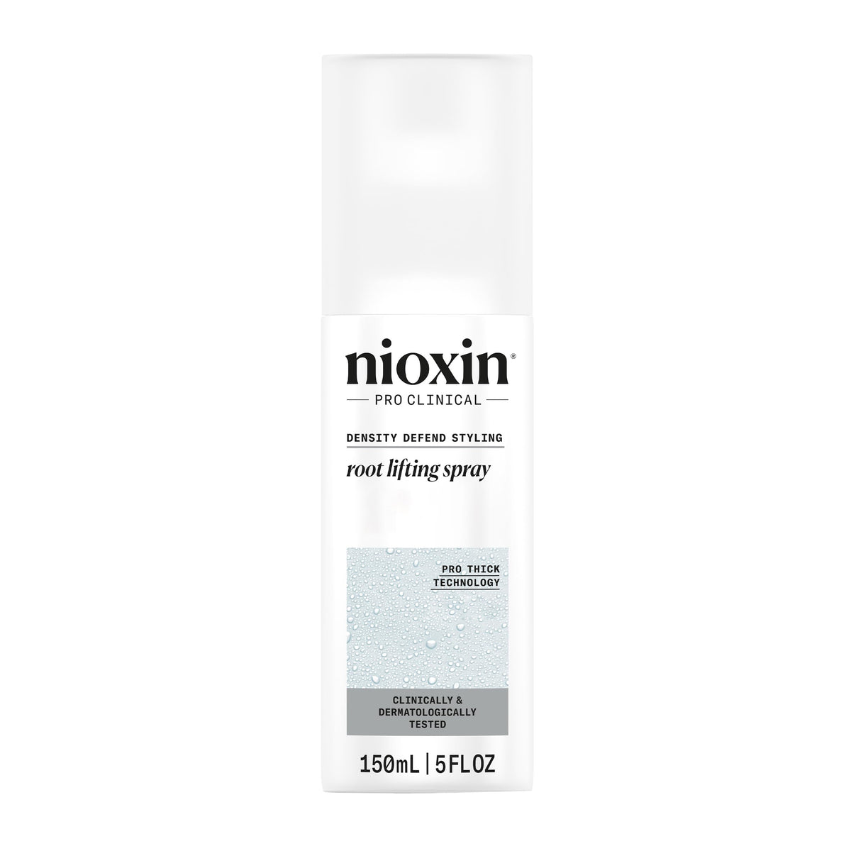 Nioxin Density Defend: botella y aplicación para mayor volumen en cabello fino.