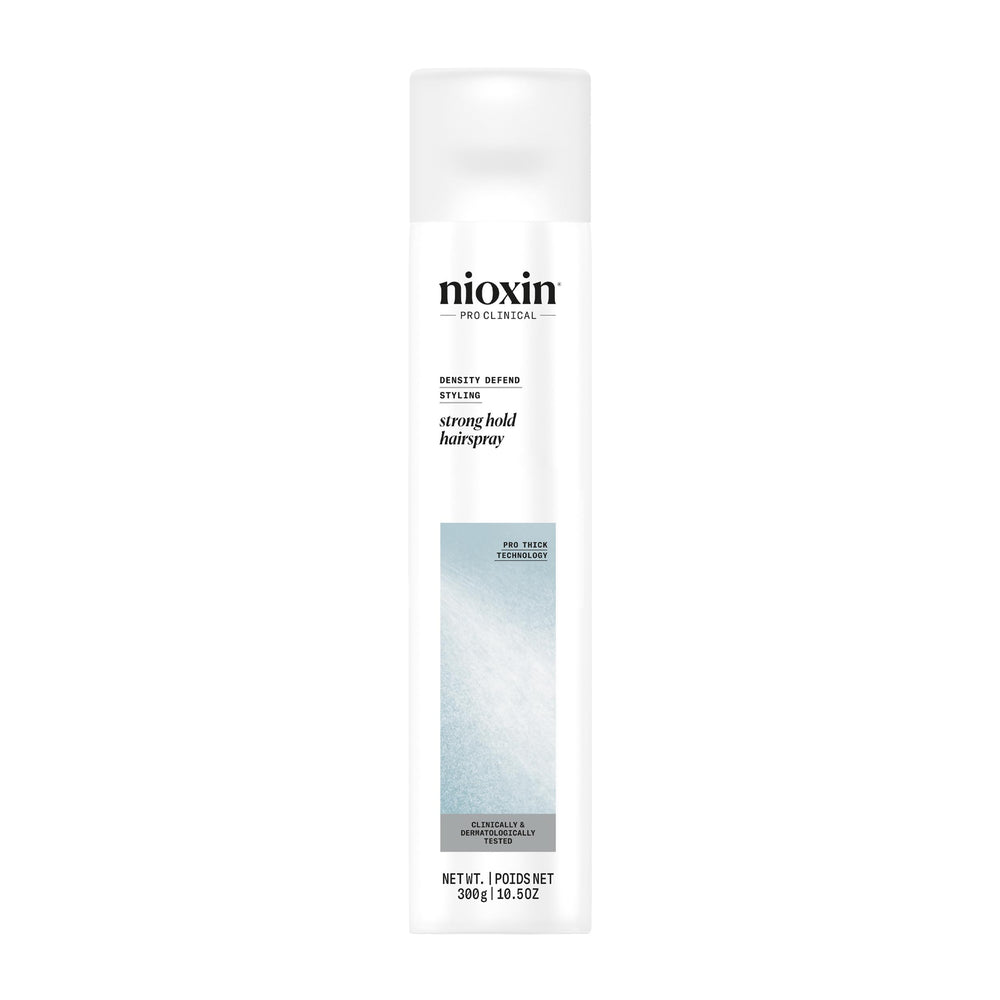 NIOXIN Density Defend laca fuerte para peinados duraderos.