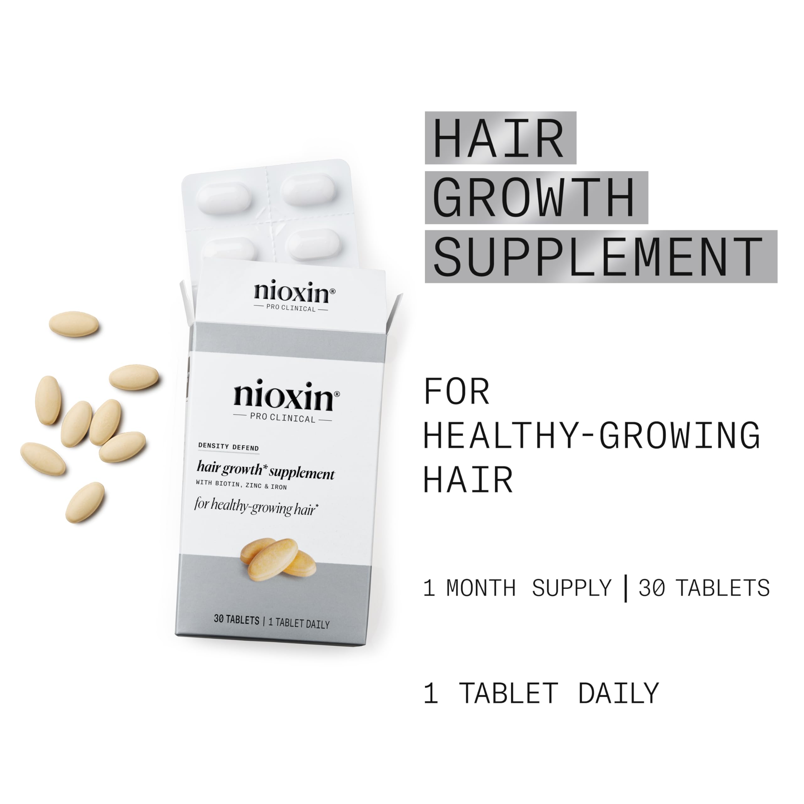 NIOXIN Density Defend tablet dispensing illustrates easy daily use.
