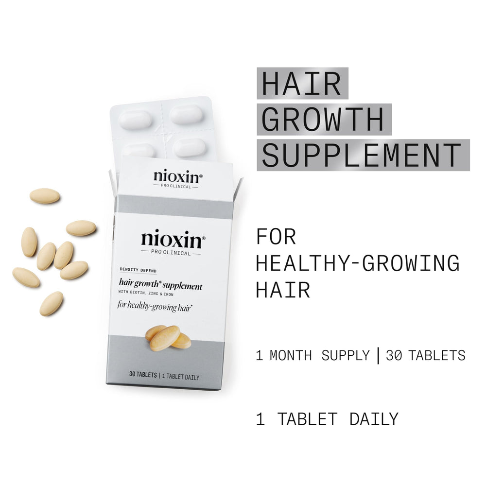 NIOXIN Density Defend tablet dispensing illustrates easy daily use.