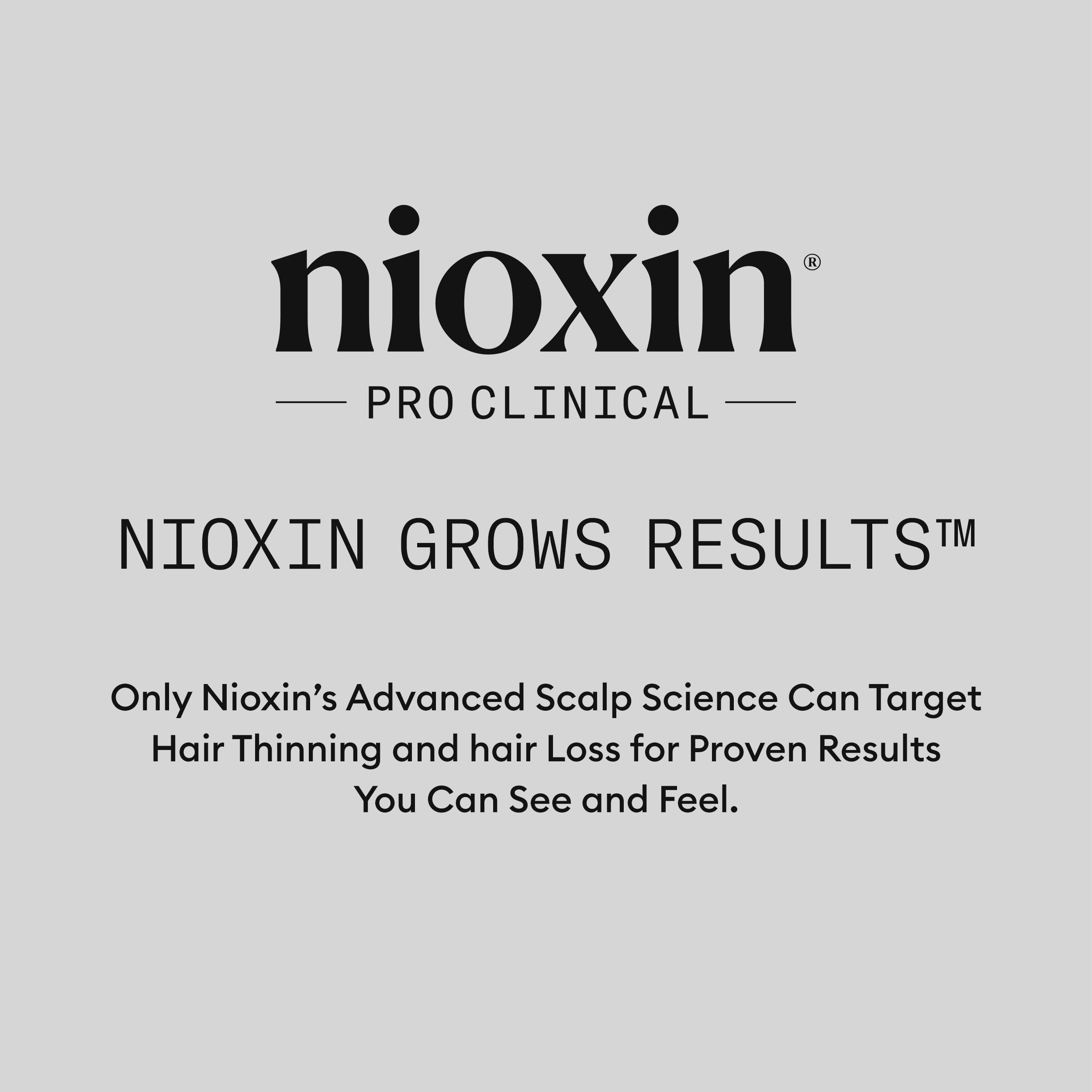 Nioxin Diamax Advanced before-after style graphic illustrating thicker-looking results
