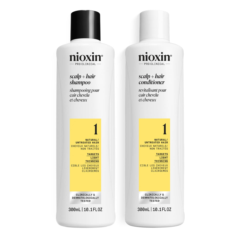 Nioxin Duo Kit System 1 conditioner tube for moisturized hair and reduced breakage.