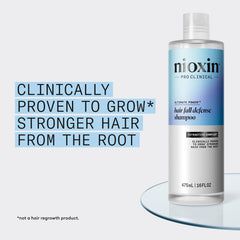 Nioxin Hair Fall Defense Shampoo lather spreading through hair for thorough cleansing.
