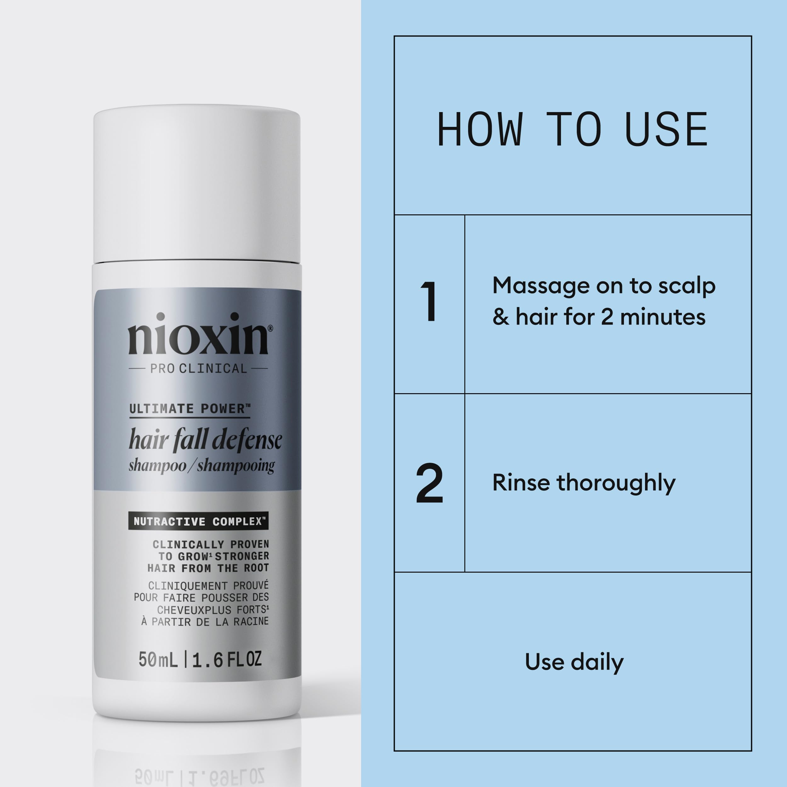 Nioxin Hair Fall Defense shampoo lather showing cleansing action