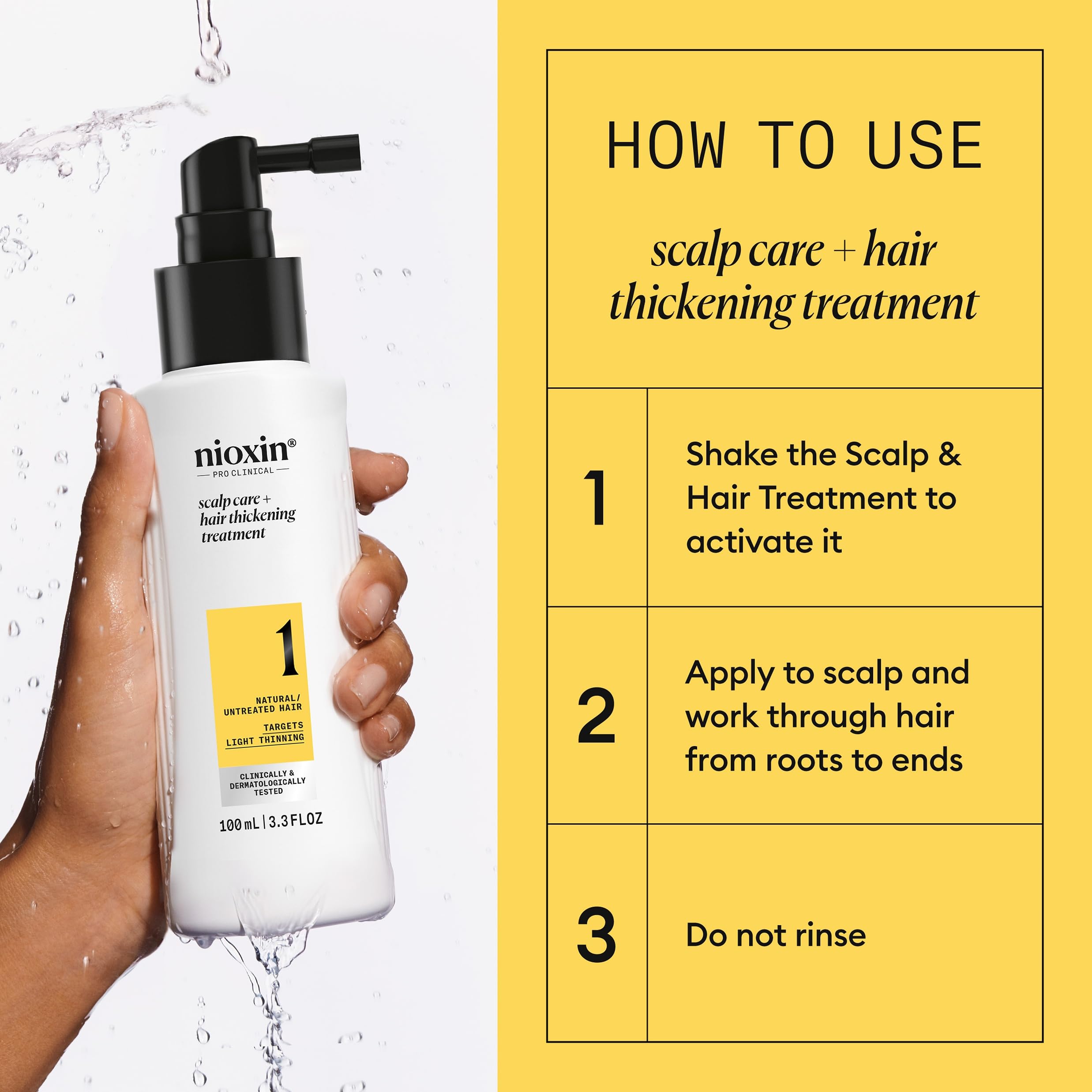 NIOXIN hair-volume-appearance-closeup suggests thicker-looking strands.