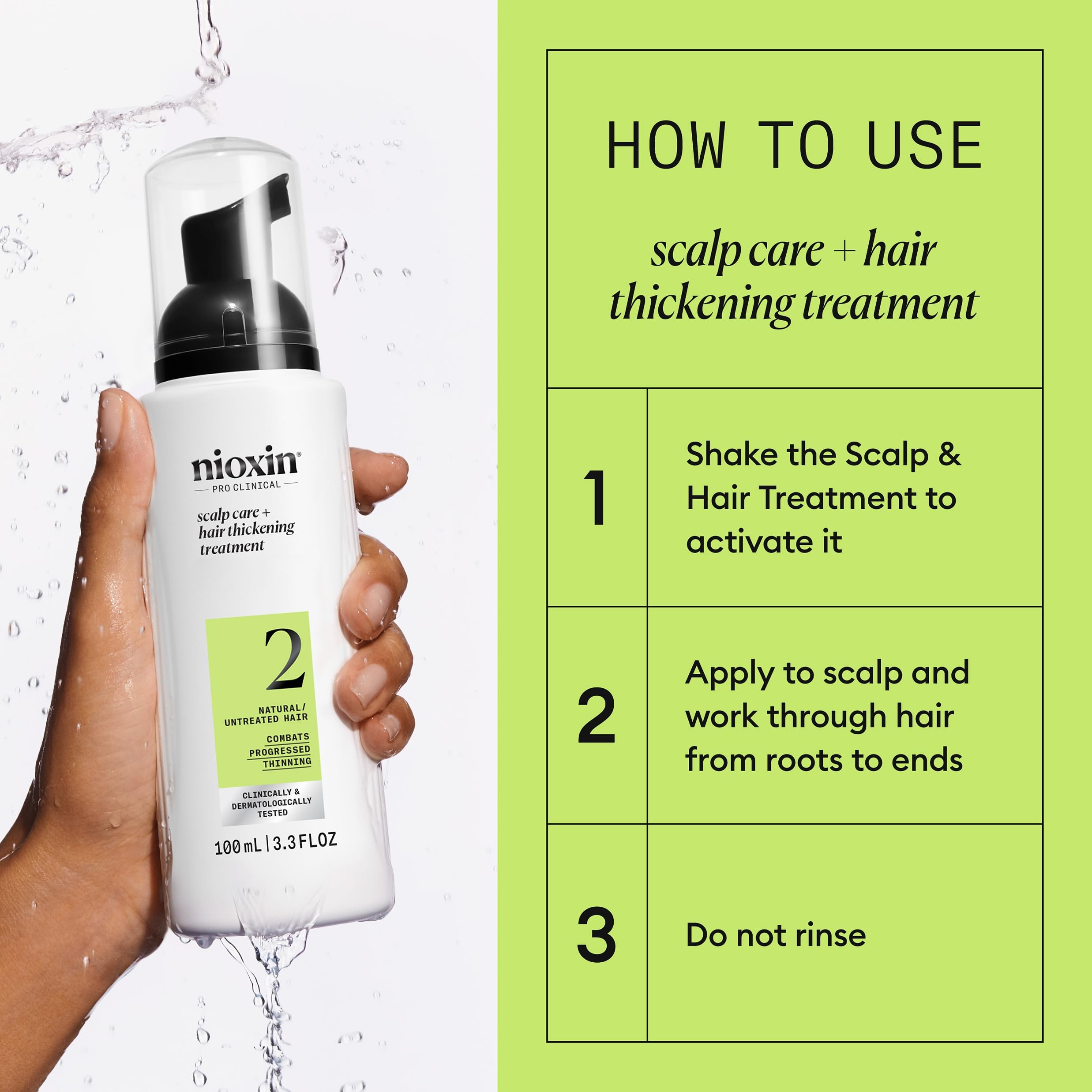 Nioxin Scalp Hair Thickening System 2 daily routine scene for routine use.