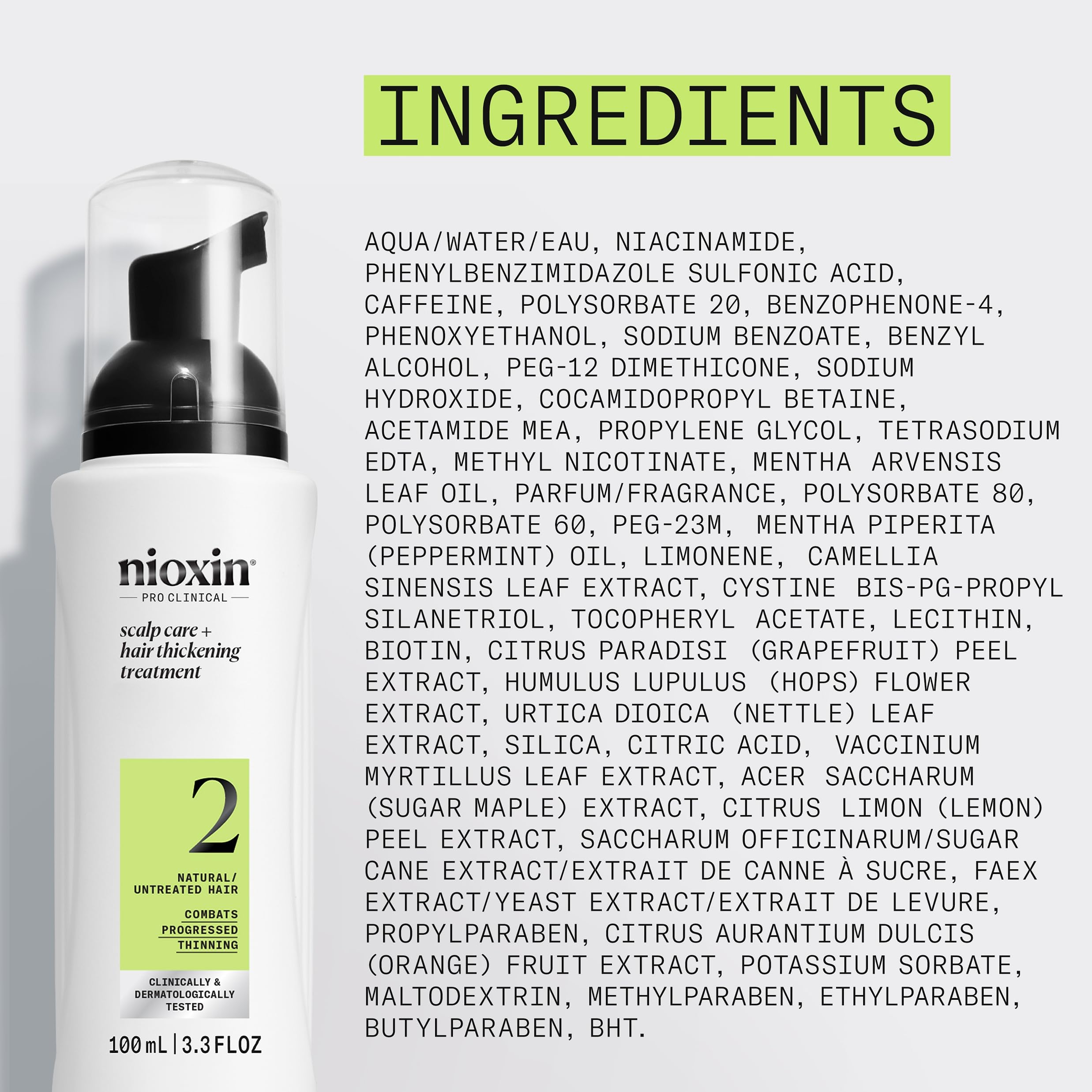 Nioxin Scalp Hair Thickening System 2 packaging close-up detail.