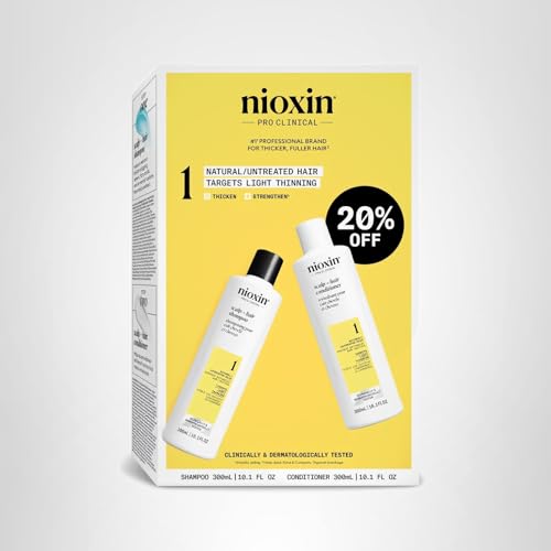 Nioxin System 1 conditioner label close-up indicating scalp hydration.