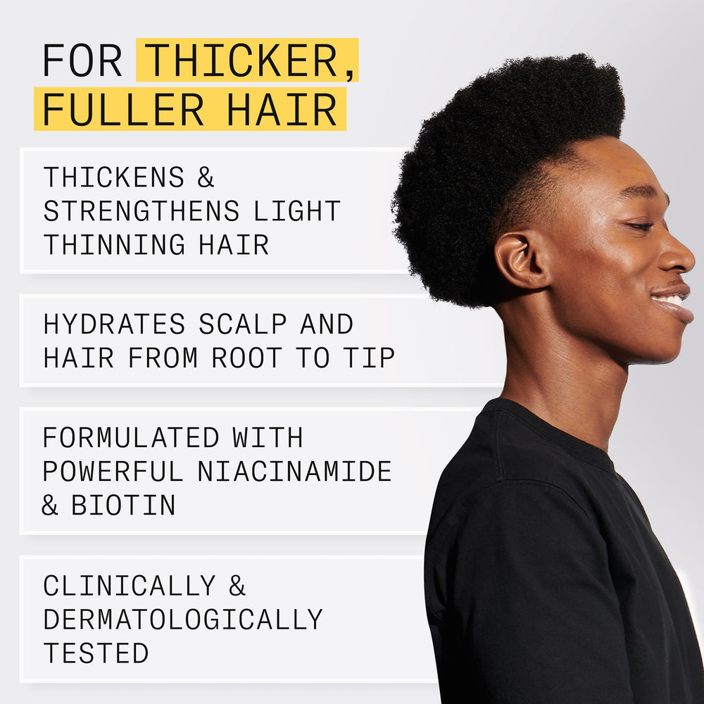 NIOXIN System 1 thickening effect visual suggesting fuller appearance.