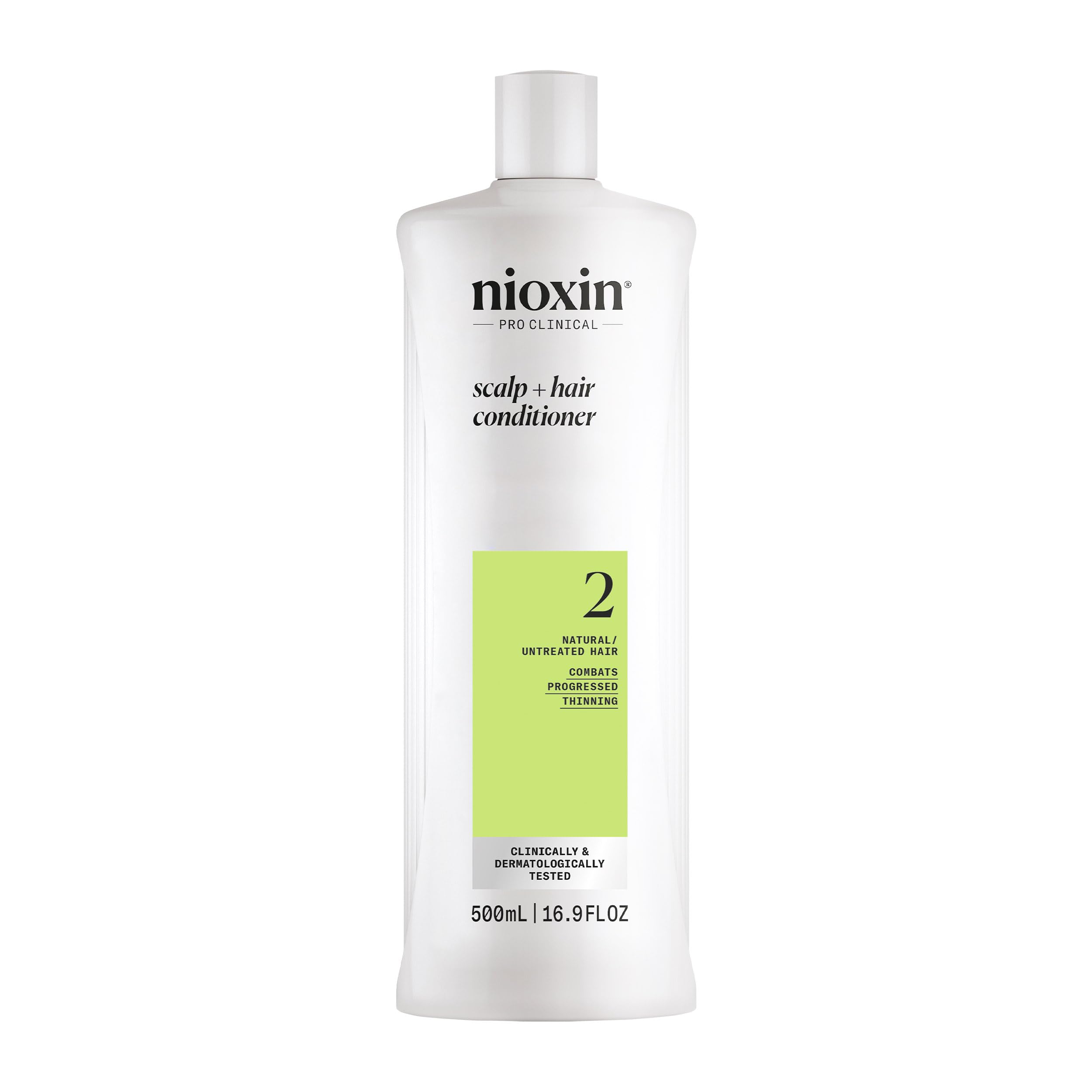 Nioxin System 2 bottle front view, ideal for progressed thinning.