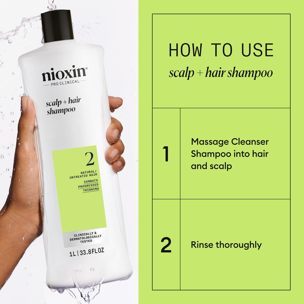 NIOXIN System 2 conditioner application demonstrating smoothing.