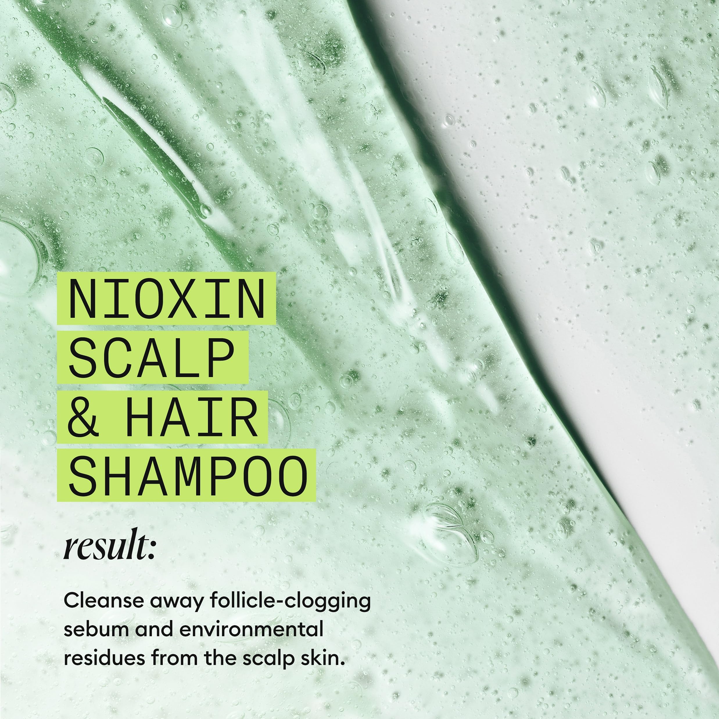 NIOXIN System 2 hair after use shows glossy, fuller-looking appearance.