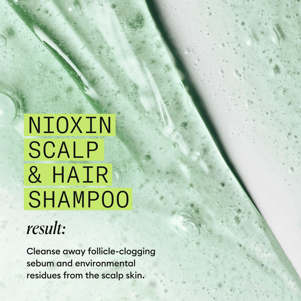NIOXIN System 2 hair after use shows glossy, fuller-looking appearance.