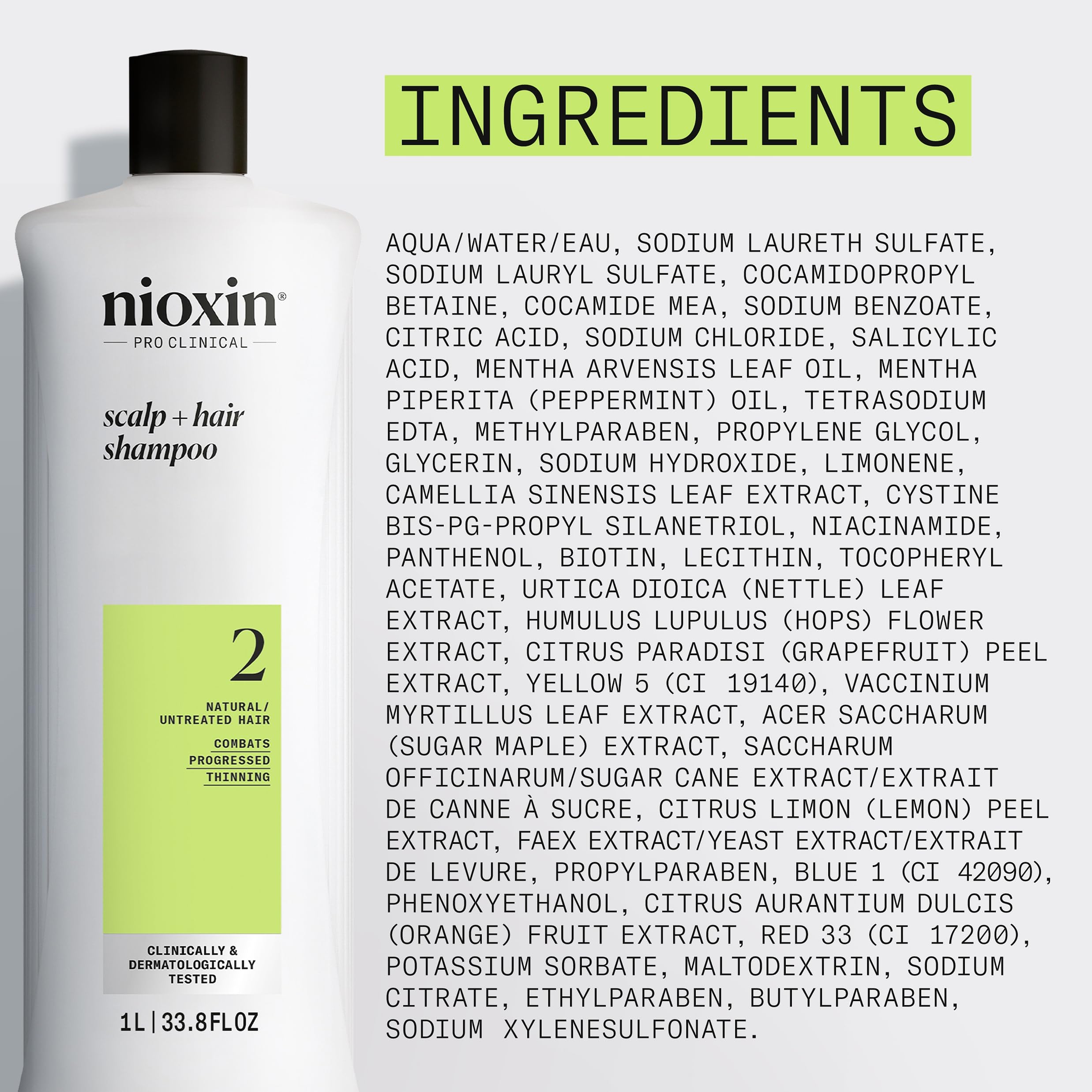 Visual hint of thicker appearance from Nioxin System 2 hair thickening