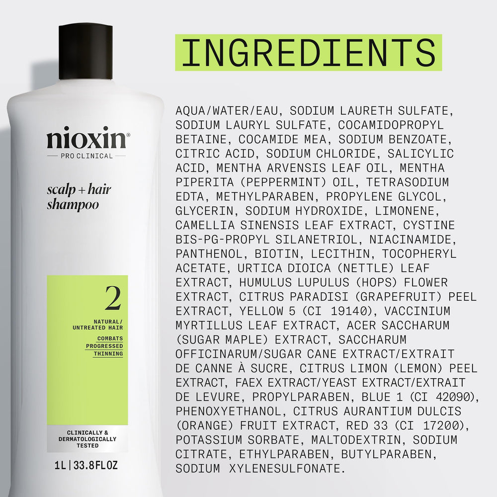Visual hint of thicker appearance from Nioxin System 2 hair thickening