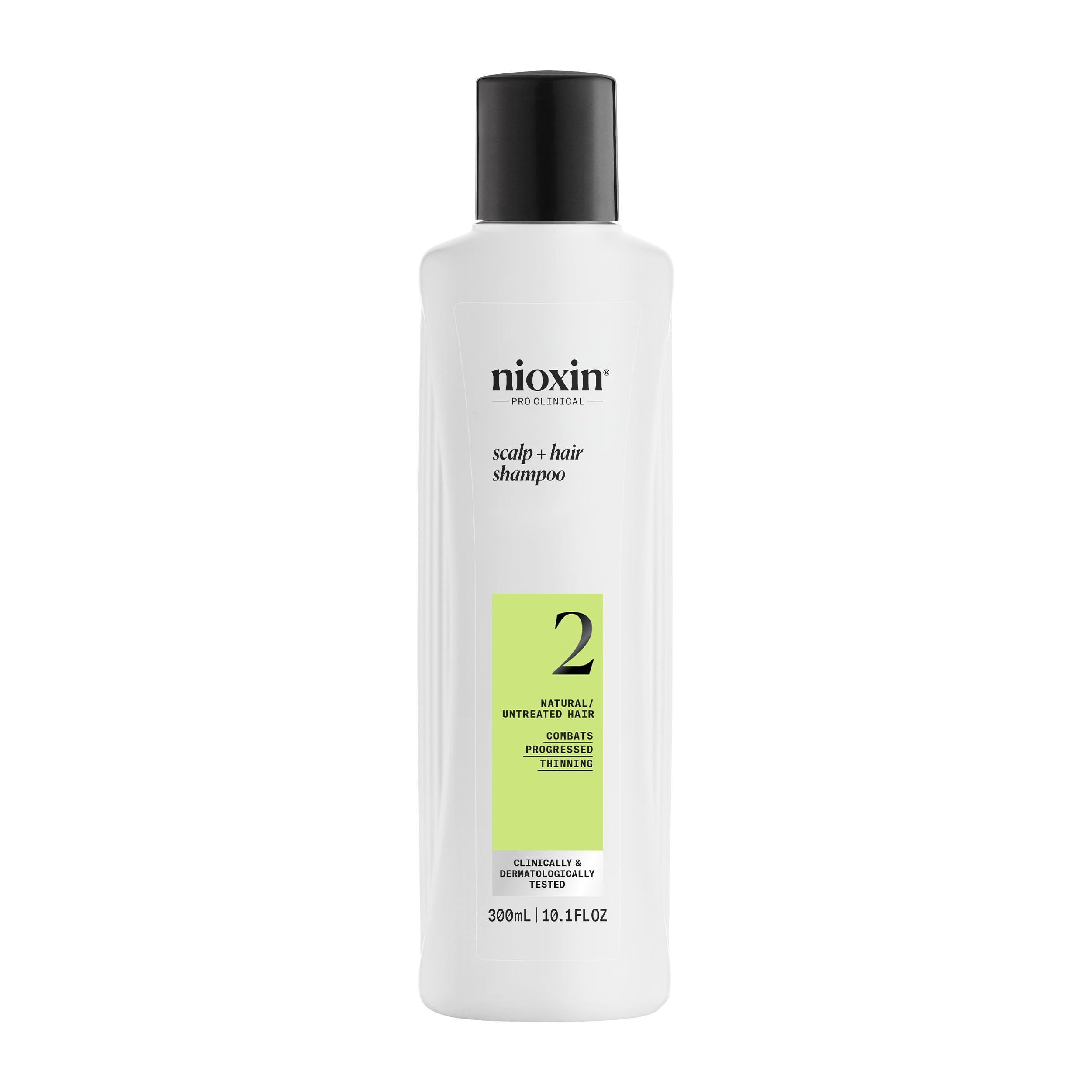 Nioxin System 2 shampoo bottle for daily cleansing and thicker-looking hair.