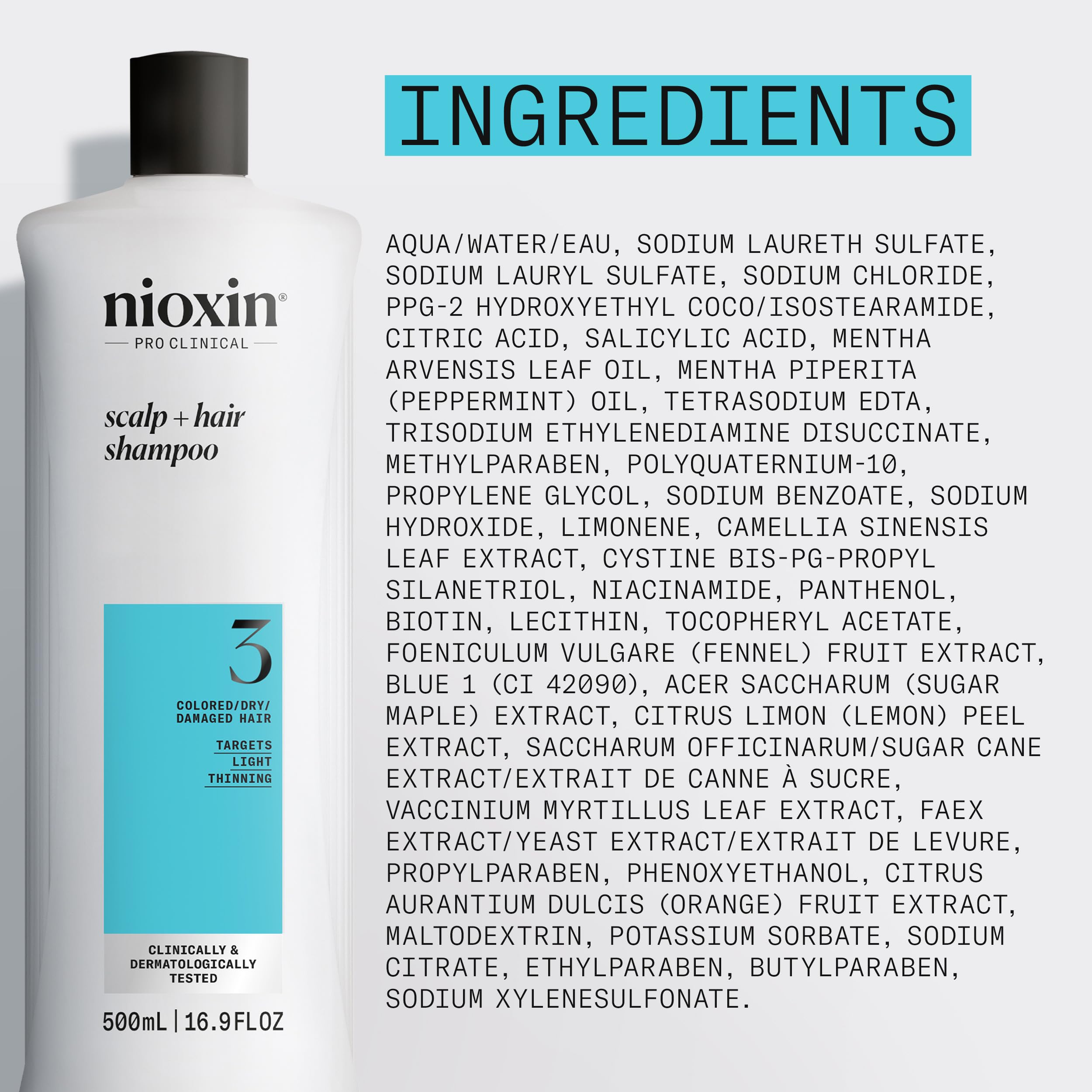 Nioxin System 3 botanicals infusion close image underscores nourishing ingredients