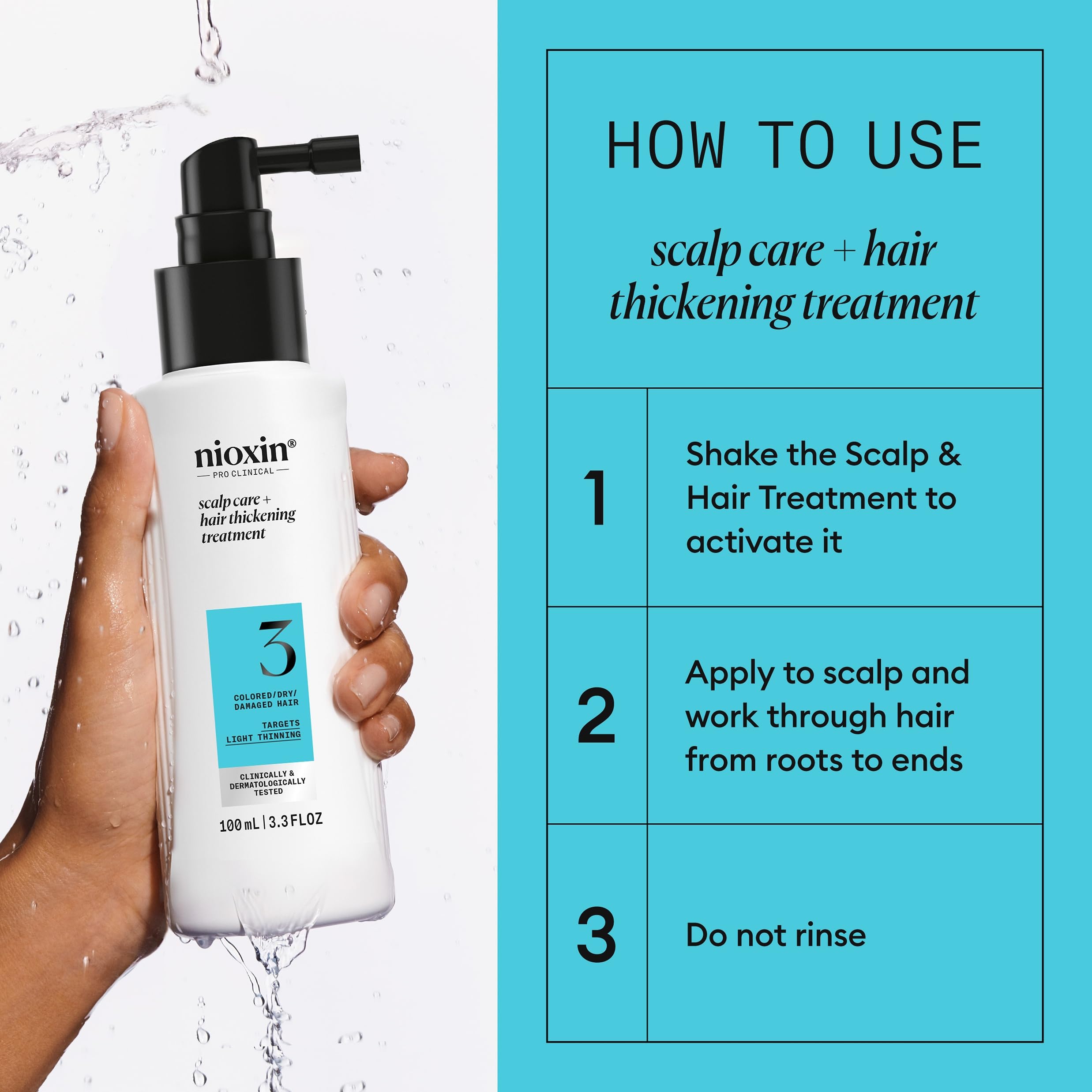 Nioxin System 3 daily routine-step3 completes the three-part regimen.