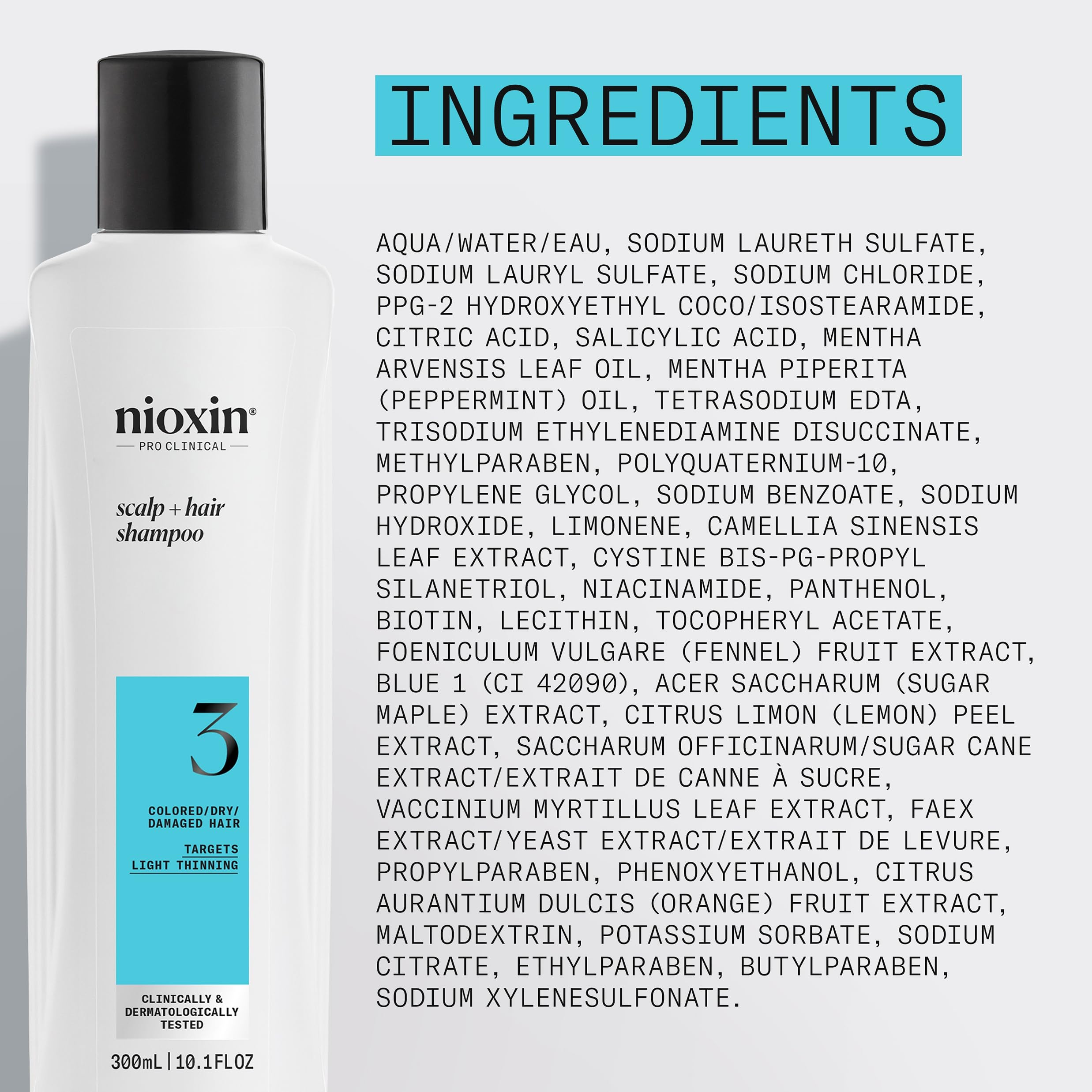 Nioxin System 3 scalp therapy conditioner beside shampoo supports complete system use.