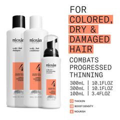 Nioxin System 4 conditioner application provides lightweight moisture balance