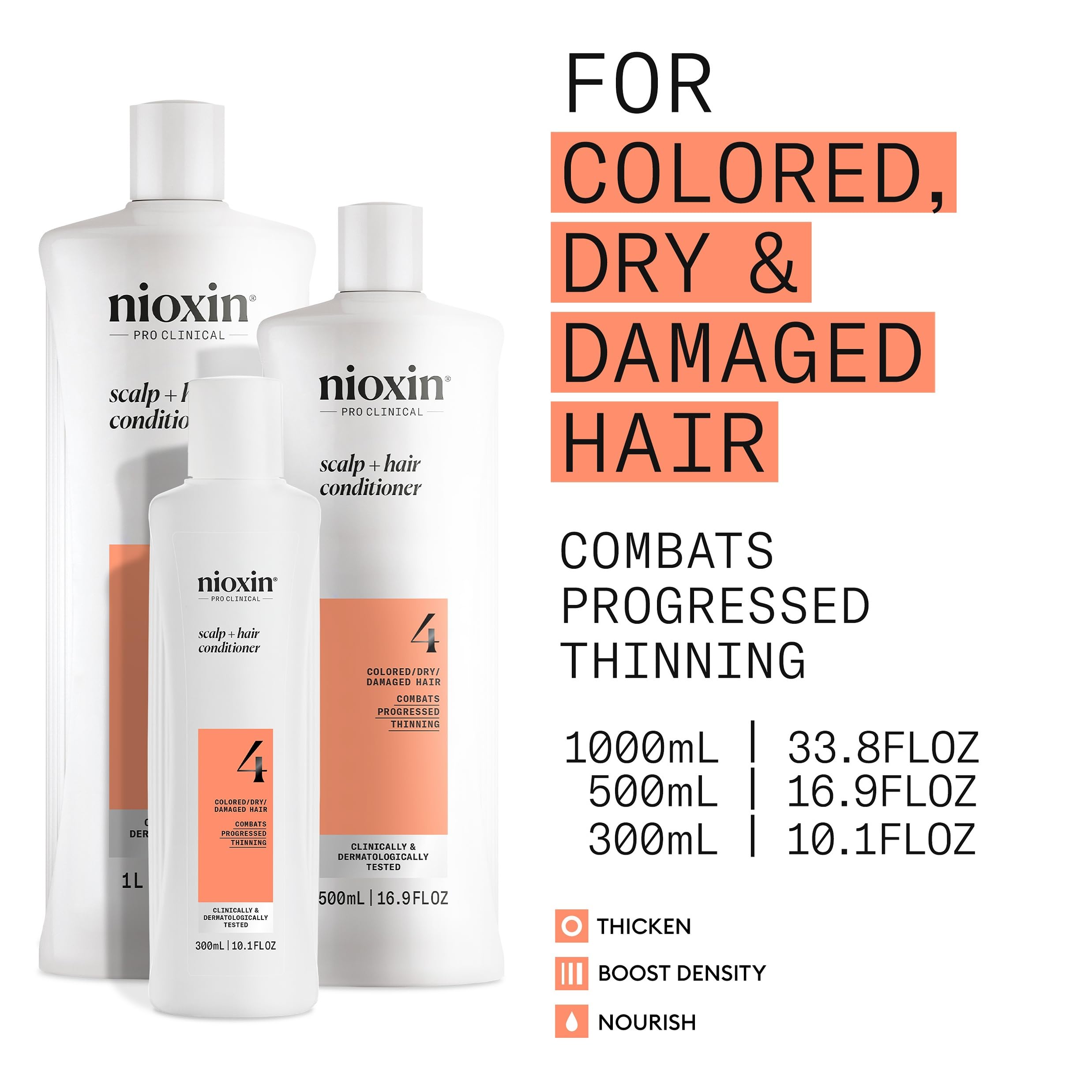 Nioxin System 4 conditioner label closeup highlighting BioAmp formula.