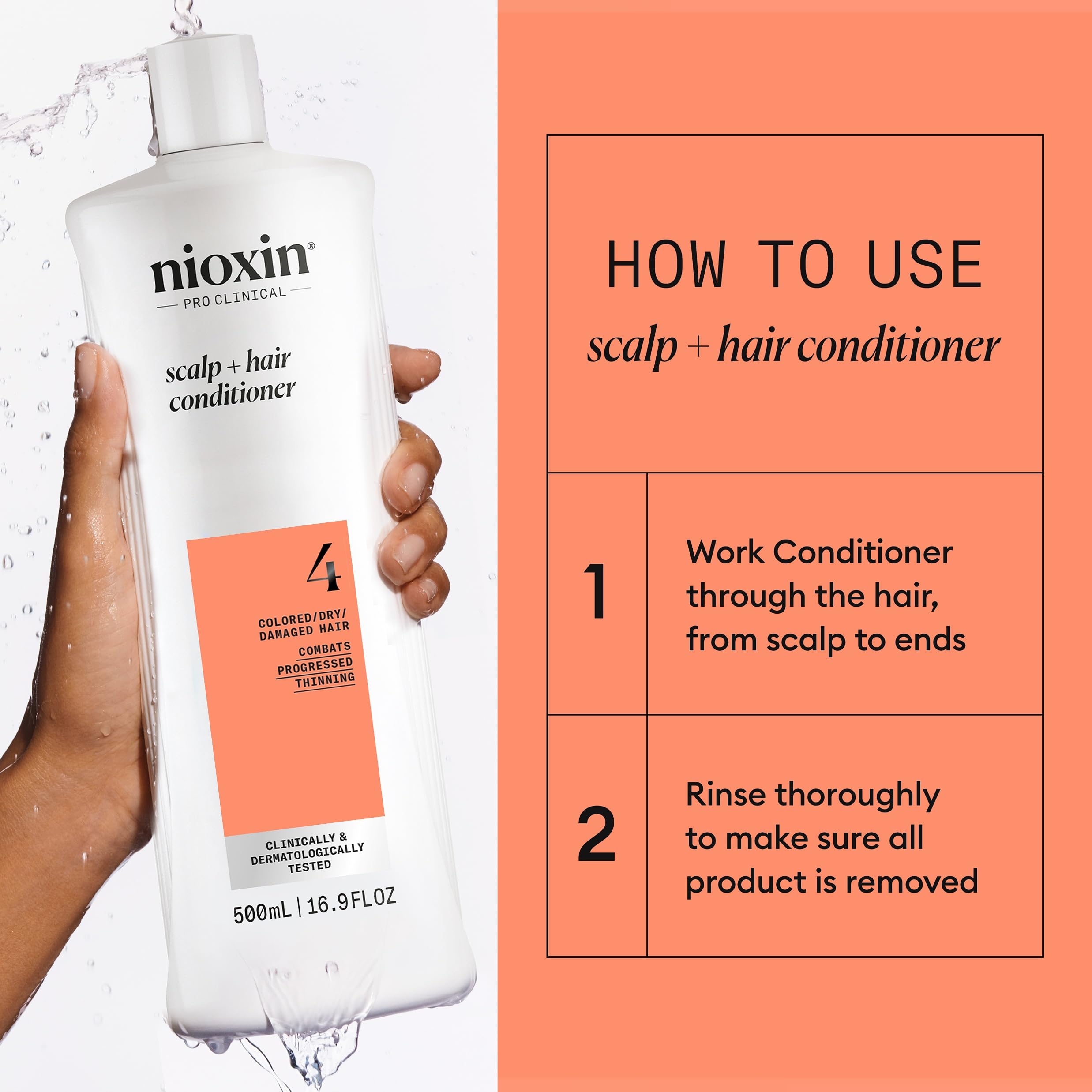 NIOXIN System 4 scalp detail illustrating balanced moisture for scalp health