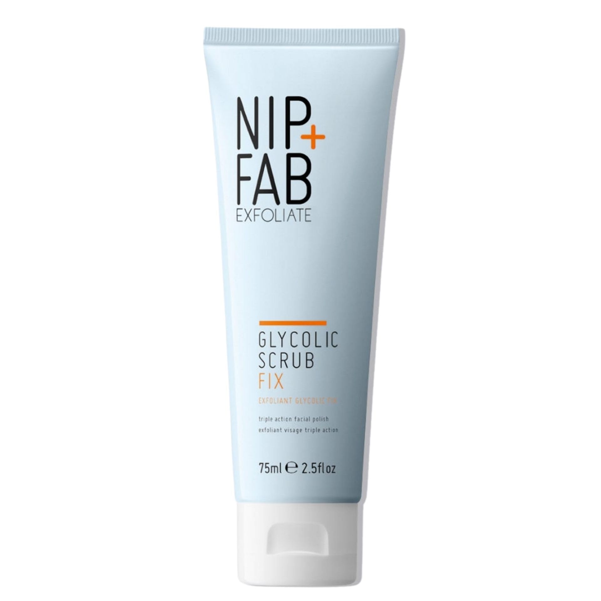 Nip Fab Glycolic Fix Scrub, botella lista para exfoliar suavemente