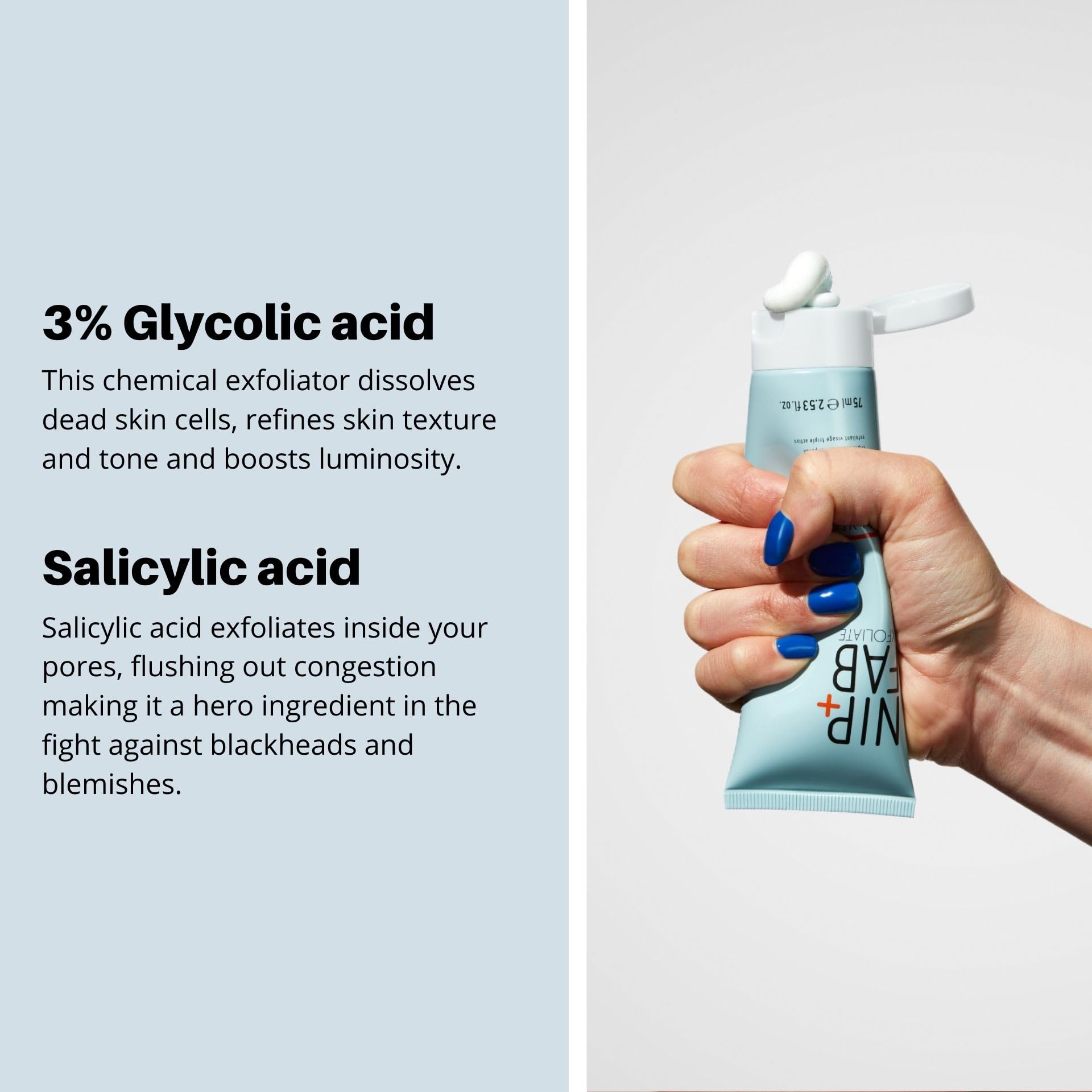 Nip Fab Glycolic Fix Scrub, enfoque en poros para desincrustar impurezas